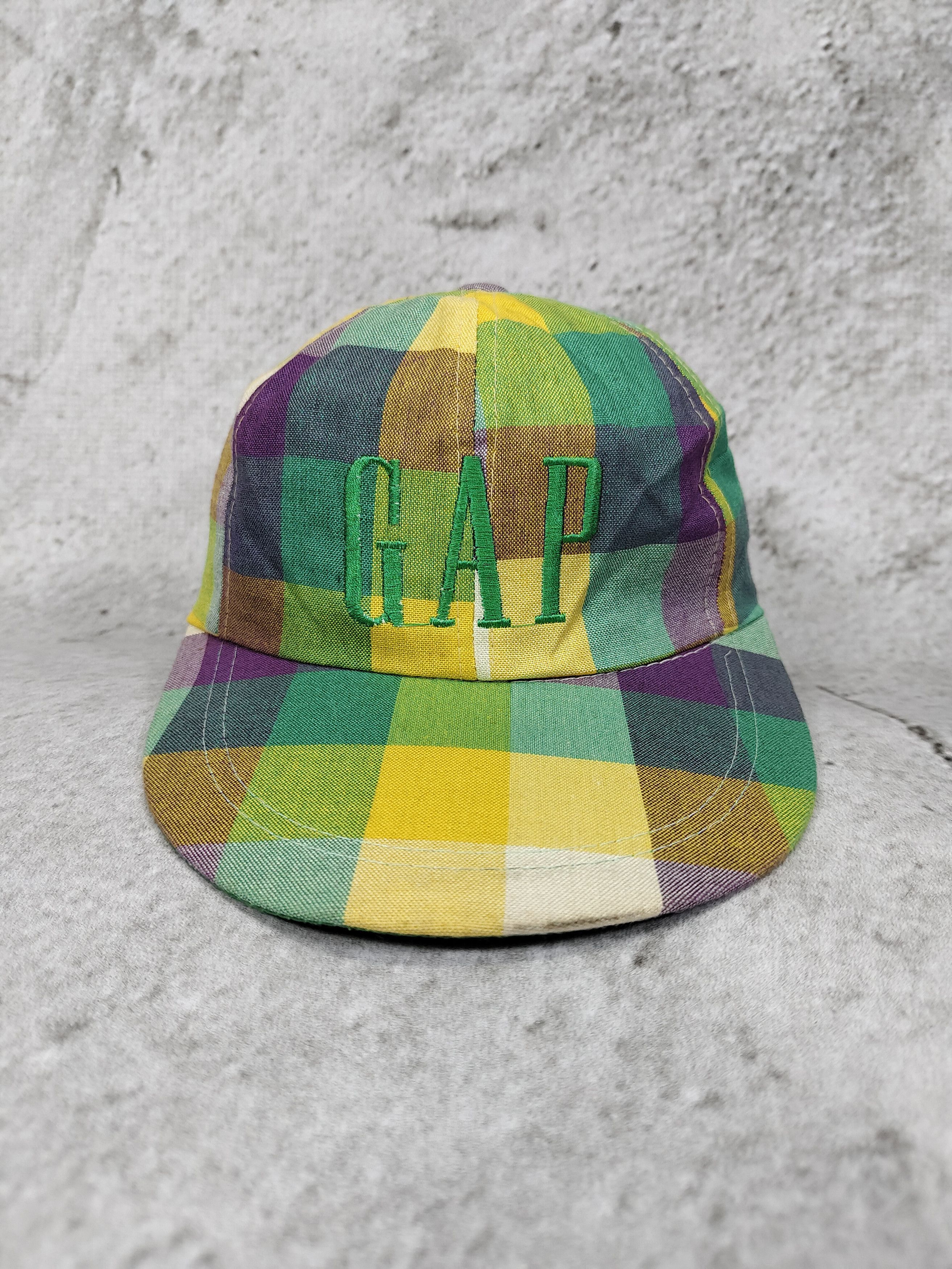 Gap 80s GAP- Logo Embroidery Plaid Casual Streetwear Retro Cap Size ONE SIZE - 4 Thumbnail
