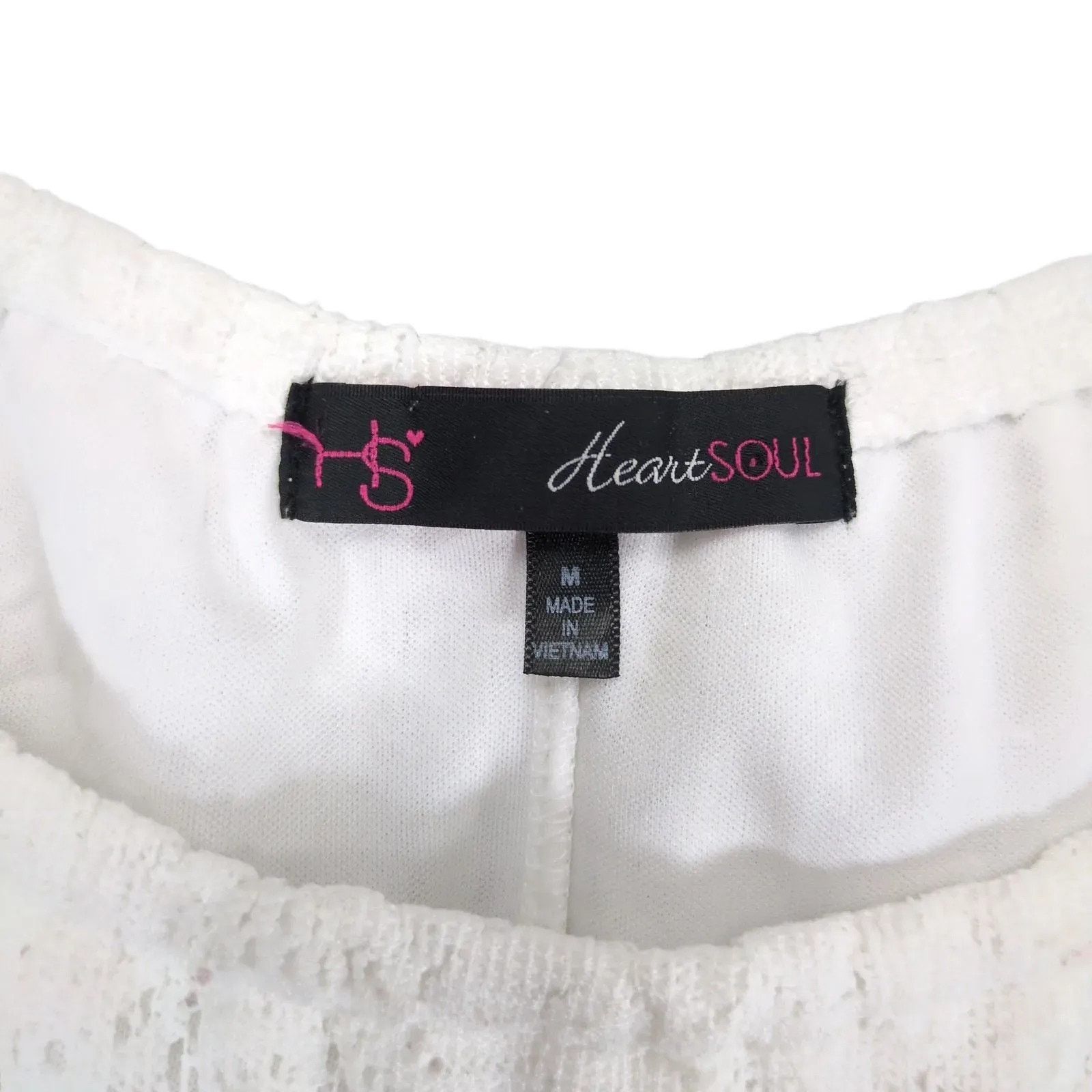 Other Heart Soul Women's M White Lace Dress w/ Braided Belt Size M / US 6-8 / IT 42-44 - 3 Thumbnail