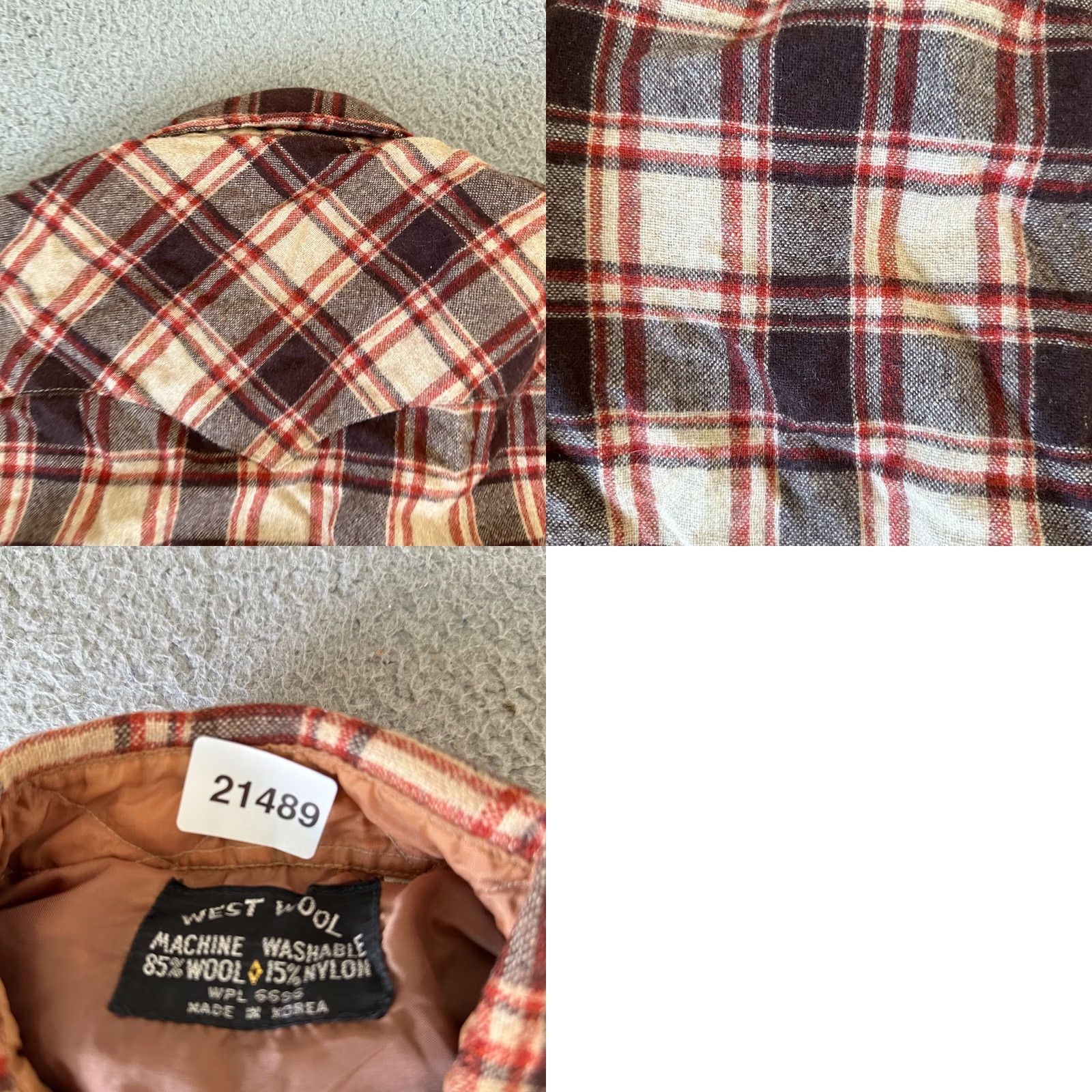Vintage VINTAGE West Shirt Adult XL Red Brown Flannel Wool Disco Mens 70s Size US XL / EU 56 / 4 - 9 Thumbnail