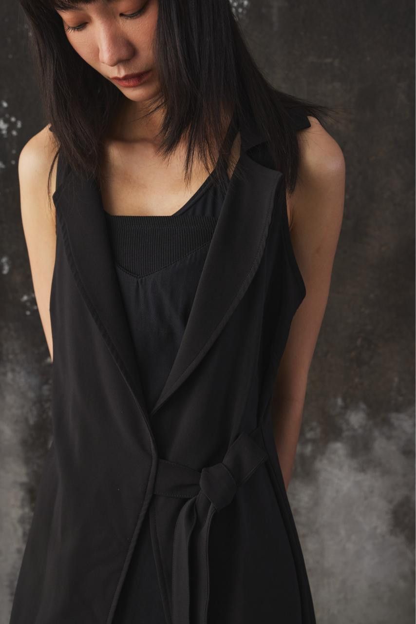La Haine Inside Us La Haine Inside Us Cutout Leather-Paneled Long Vest Dress Size M / US 6-8 / IT 42-44 - 9 Thumbnail