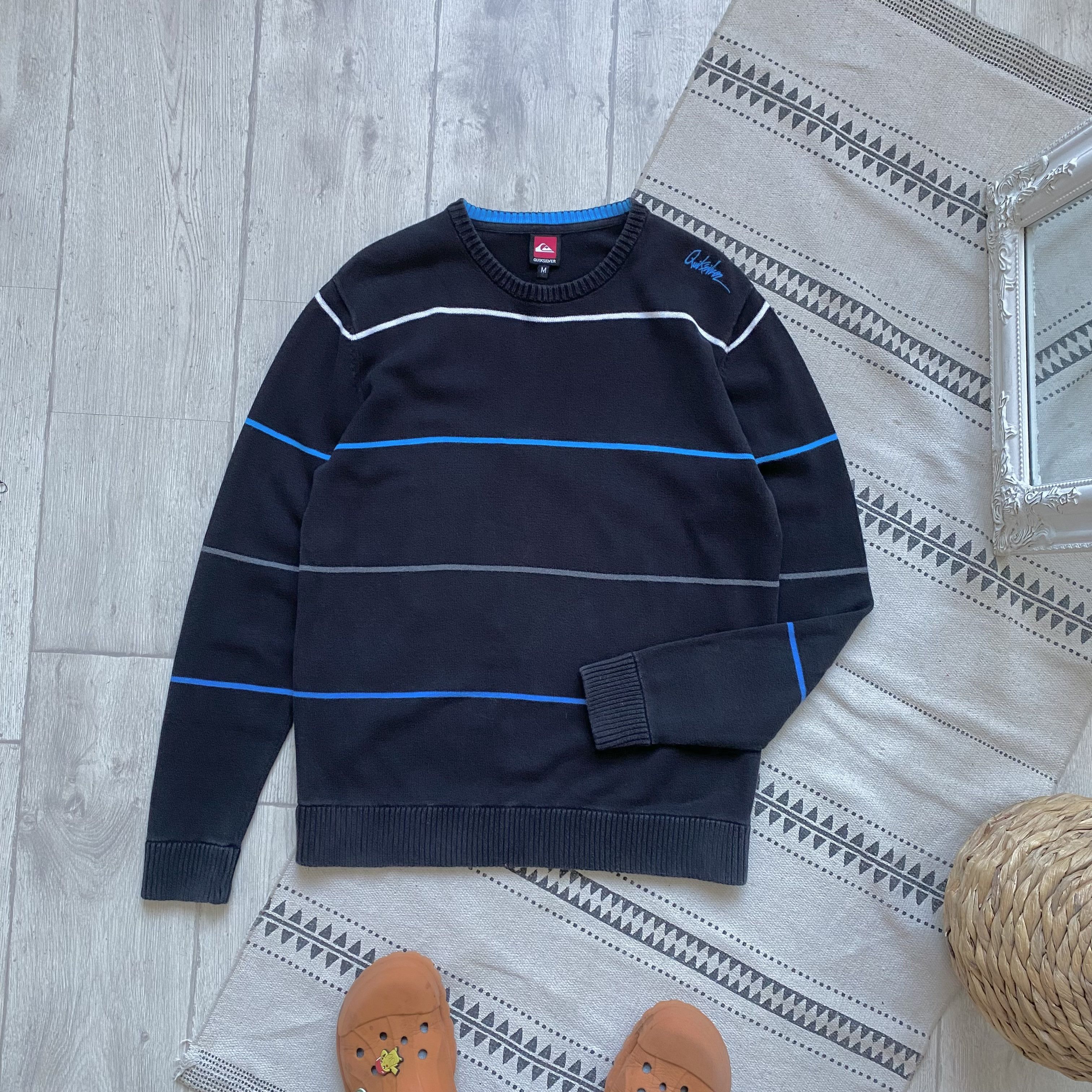 Quiksilver Y2K Vintage 90s Quiksilver striped knit sweater Size US M / EU 48-50 / 2 - 7 Thumbnail