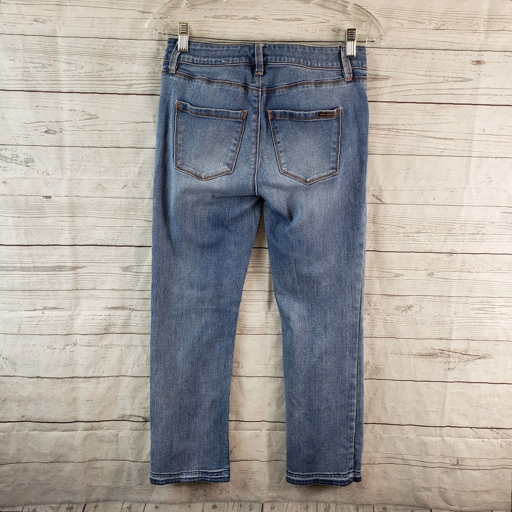 White House Black Market White House Black Market Womens The Flare Crop Jeans Sz 00 Blue Low Rise Jeans Crop Women's 00 Blue Glnt Size 24" / US 00 / IT 34 - 3 Thumbnail