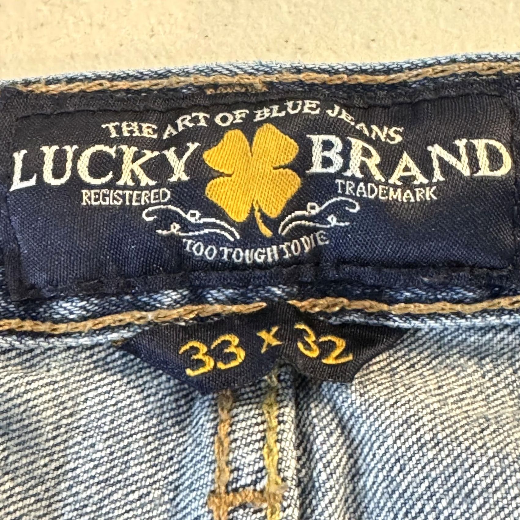 Lucky Brand VINTAGE Lucky Brand 181 Relaxed Straight Jeans Mens 34x28 Blue 1800s Style Frayed Hem Stretch Size US 34 / EU 50 - 6 Thumbnail