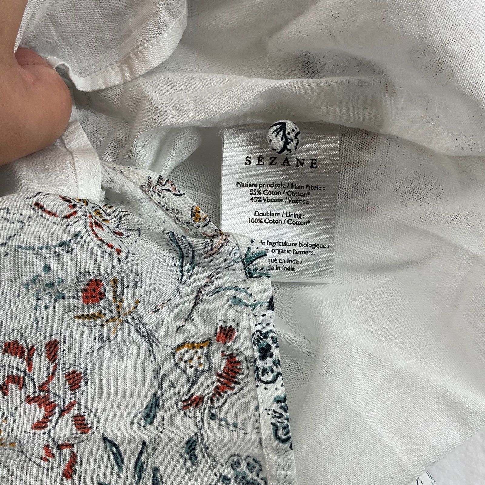 Sezane NWT Sézane BONNIE DRESS Botanic Garden floral cotton SZ 4 ru Size XS / US 0-2 / IT 36-38 - 4 Thumbnail