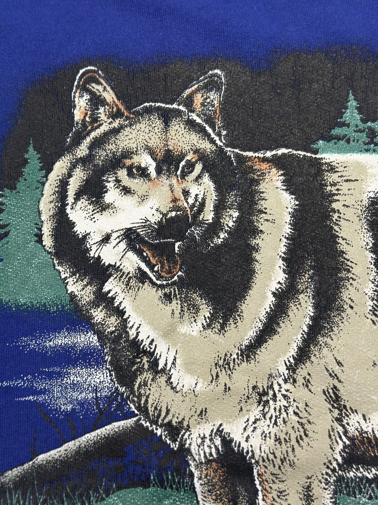 Vintage Vintage 90s Wolf Nature Wild Life Crewneck Sweatshirt USA XL Size US XL / EU 56 / 4 - 6 Thumbnail
