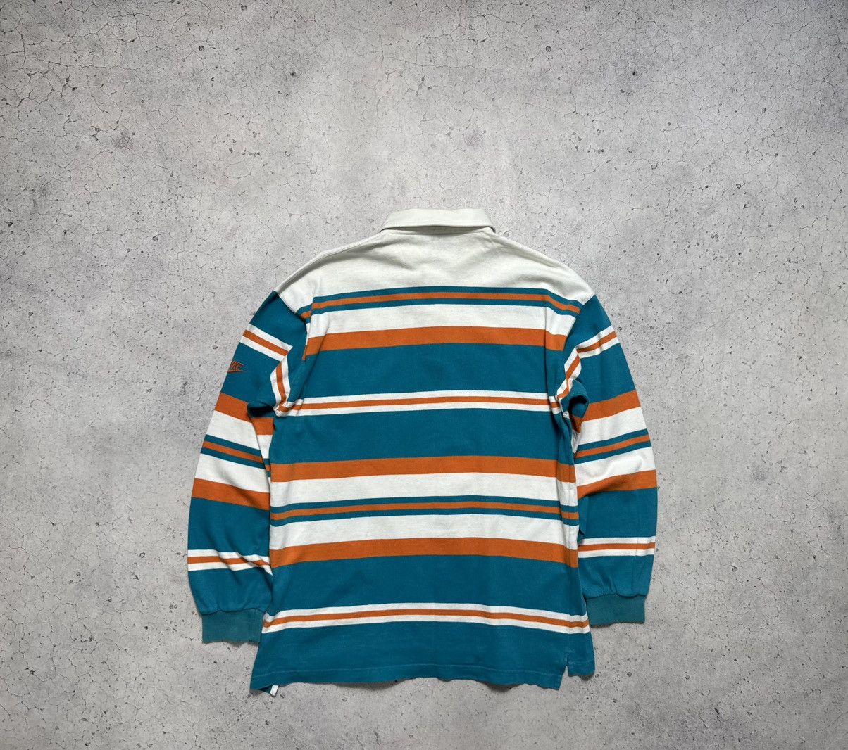 Nike Nike Vintage 80’s Rugby Sweatshirt Rare Striped Size US M / EU 48-50 / 2 - 2 Thumbnail