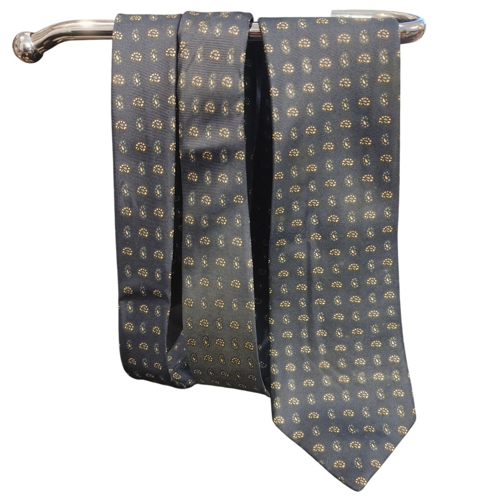 Other Ballock's Men's OS Blue/Gold Paisley Print Tie Size ONE SIZE - 1 Thumbnail