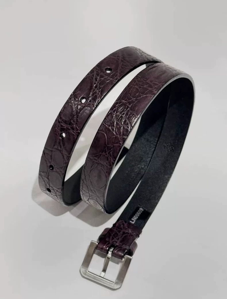 Jil Sander JIL SANDER Crimson crocodile leather belt Size ONE SIZE - 1 Thumbnail