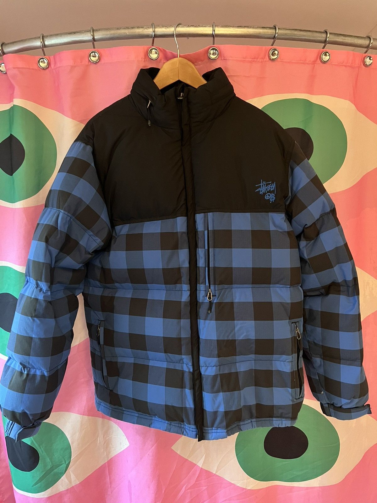 Stussy Stussy Vintage Puffer Jacket in Blue and Black Size US XL / EU 56 / 4 - 1 Thumbnail