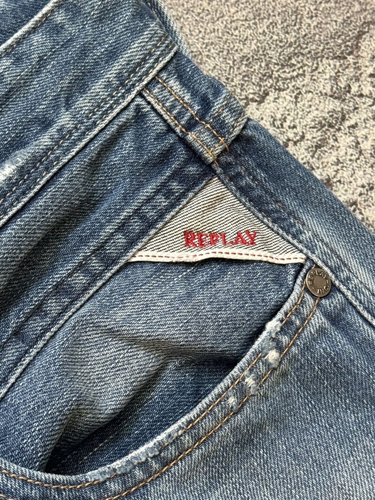 Replay × Vintage Replay 30/32 anbass Distressed denim pant trouser Jean chino Size US 30 / EU 46 - 8 Thumbnail