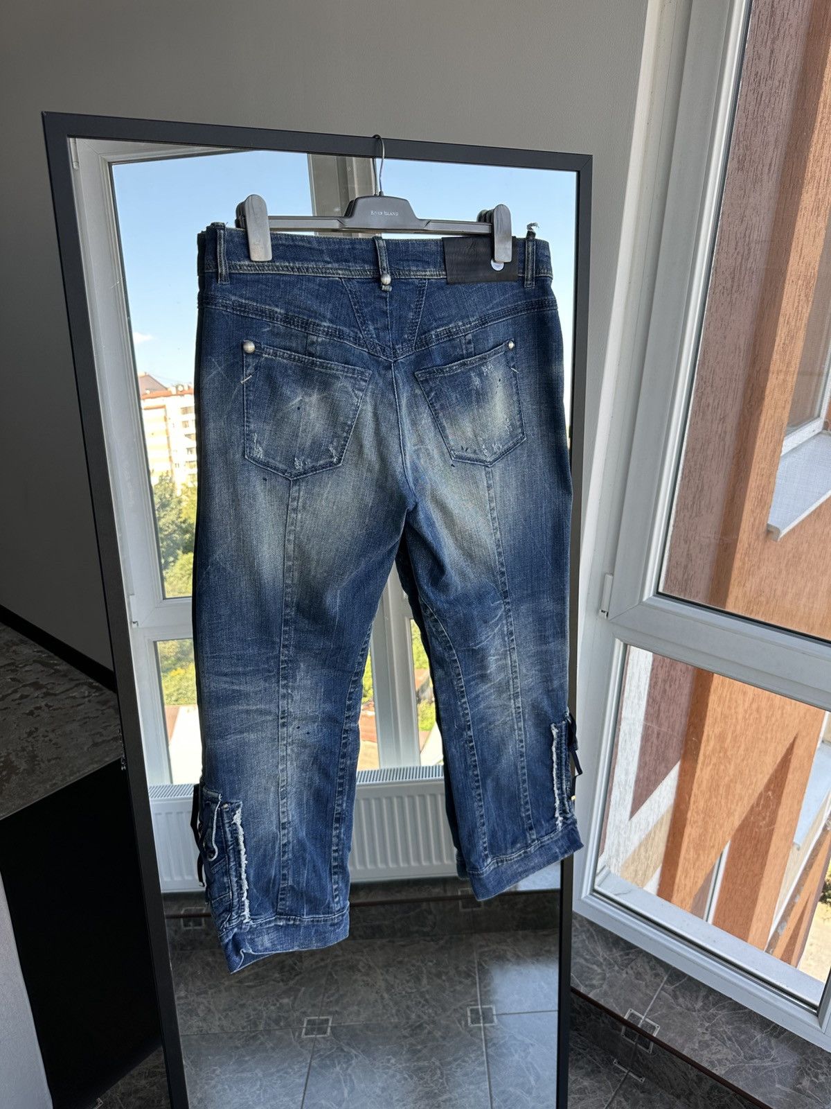 Vintage High Everyday Couture Distressed Jeans Italy Carpenter Cargo Size 34" / US 12 / IT 48 - 9 Thumbnail