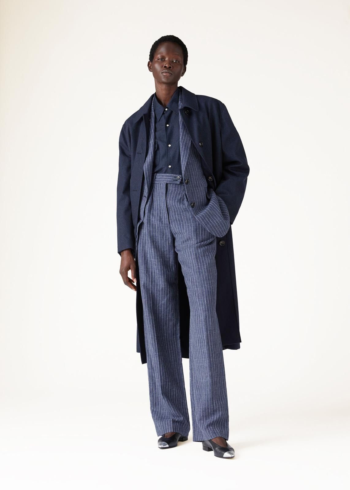 Loro Piana o1srvl11e0525 FAO0532 Yudaki Reversible Coat in Dark Blue Size XS / US 0-2 / IT 36-38 - 5 Thumbnail