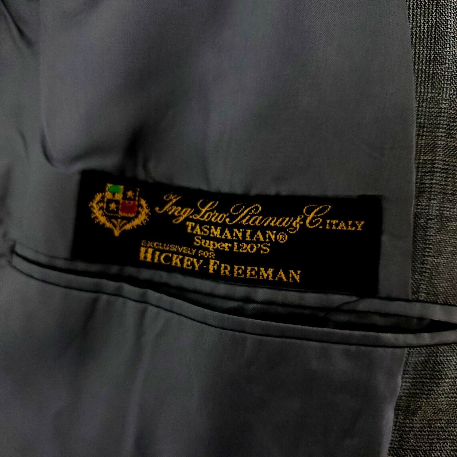 Hickey Freeman Hickey Freeman Loro Piana Tasmanian Super 120s Wool 2 Button Size 42R - 9 Thumbnail