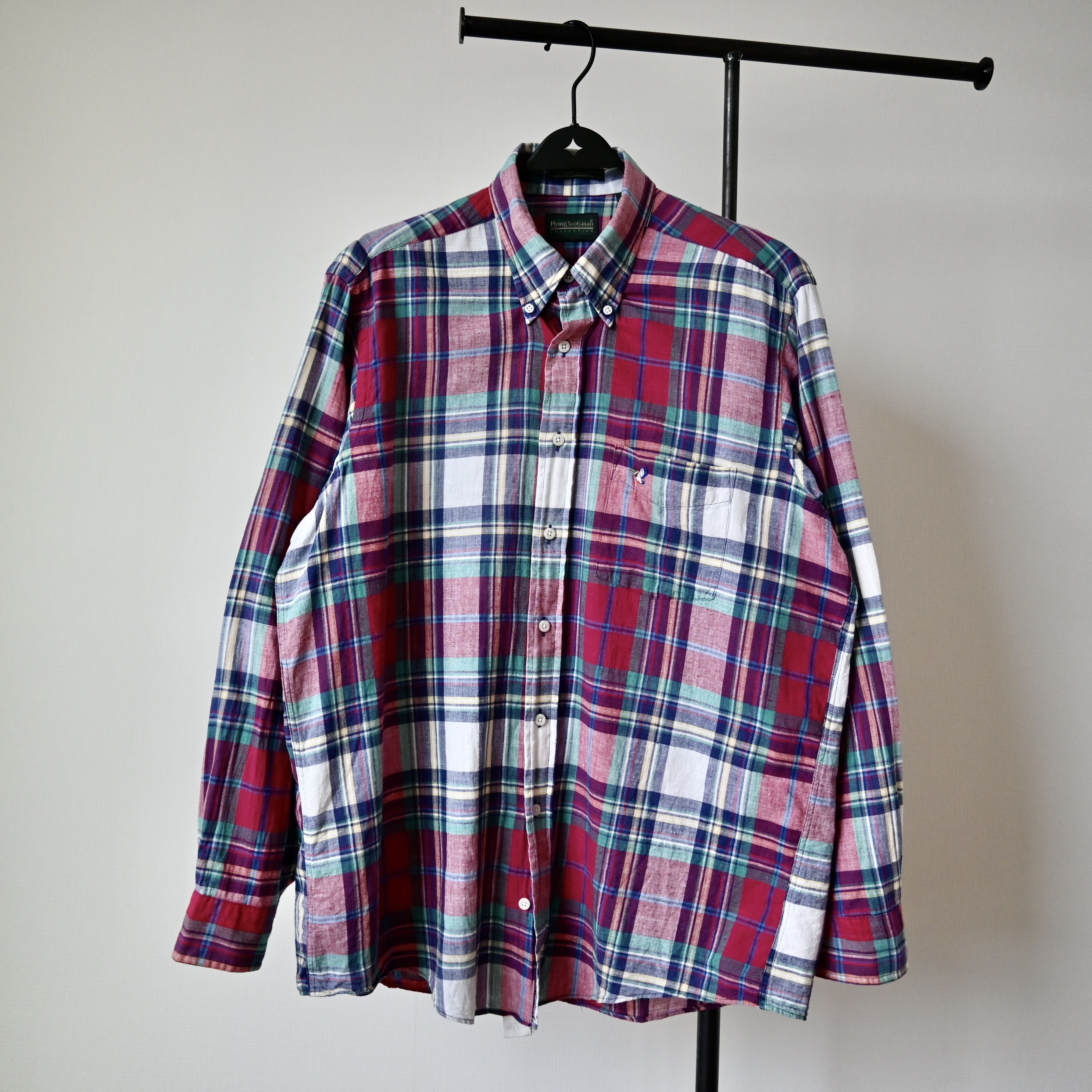 VTG 1990s Flying Scotsman India madras BD shirt