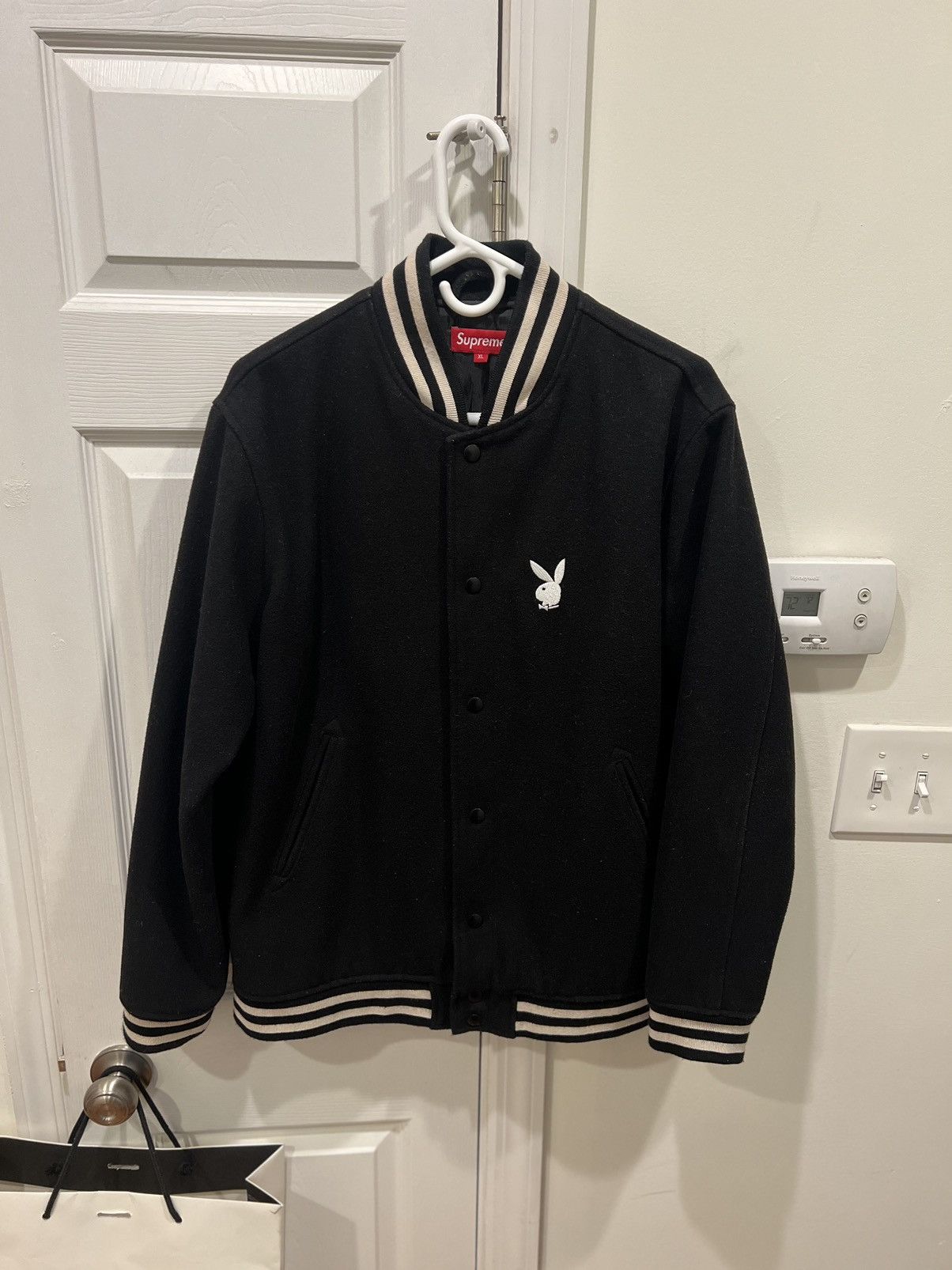 image of Supreme Playboy Varsity in Black, Men's (Size XL)