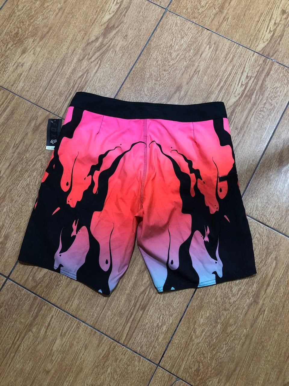 Fox Racing Fox‎ Racing Board Shorts Men Neon Black Flame Logo Size US 32 / EU 48 - 17 Thumbnail