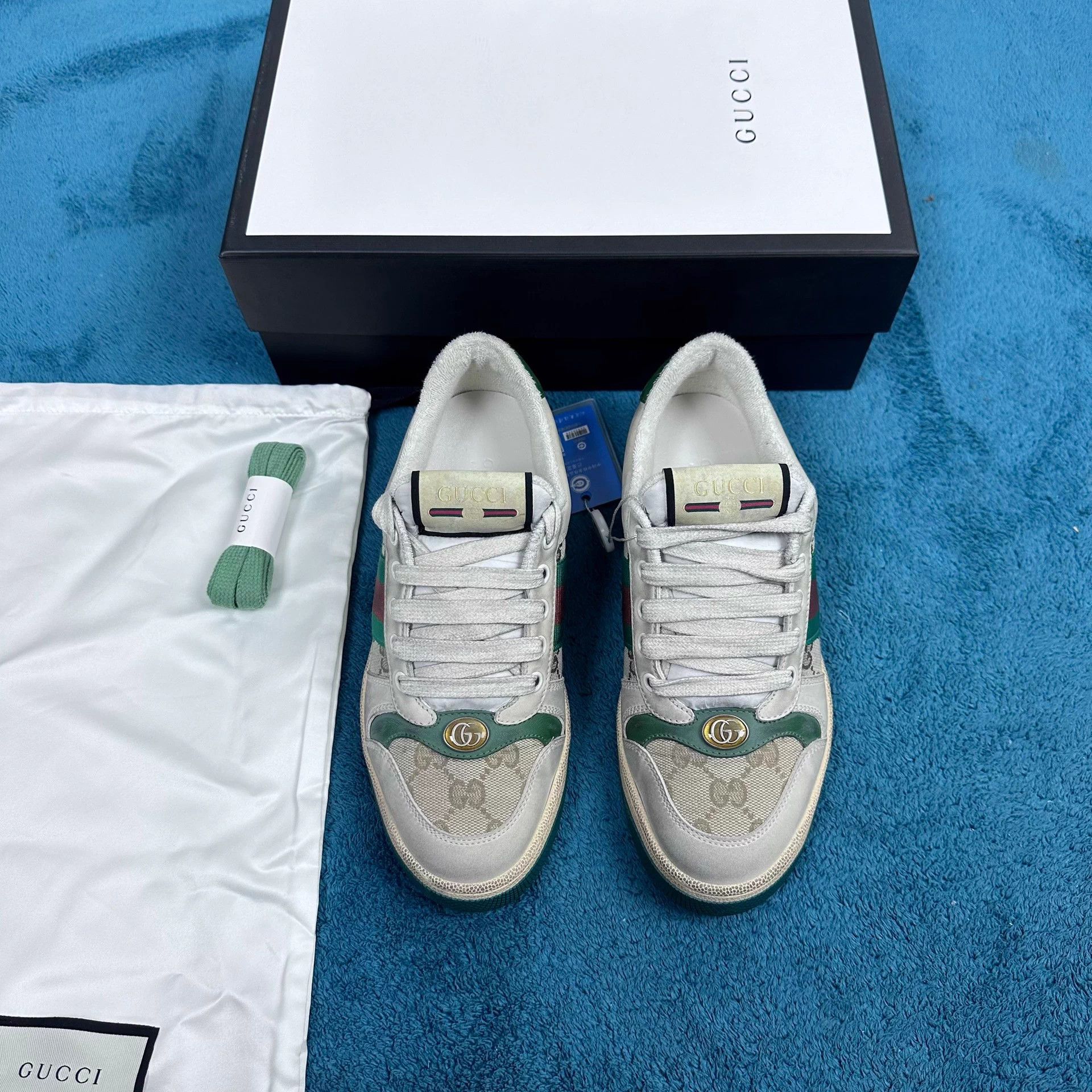 Gucci Gucci Rhyton Green Tail Sneakers Size US 5 / IT 35 - 1 Thumbnail