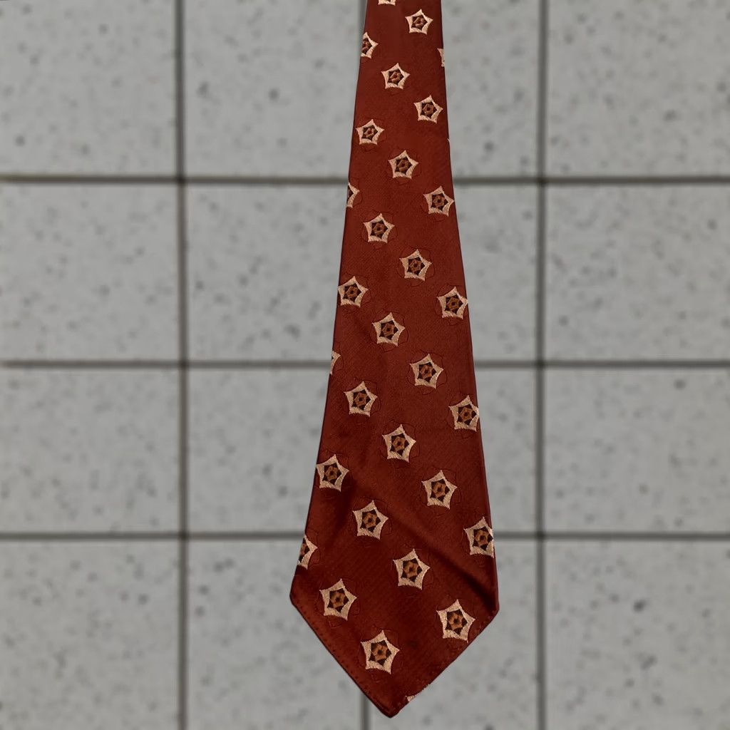 Arrow VINTAGE Arrow Necktie Tie 4x47 Silk Woven Star Rockabilly Red Orange Mens Size ONE SIZE - 1 Thumbnail