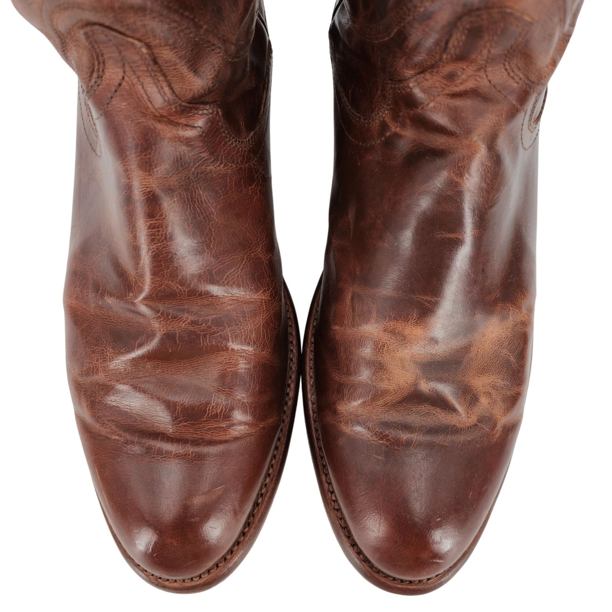 Tecovas Tecovas Earl Men 10.5EE Wide Brown Goat Leather Cowboy Boots Size US 10.5 / EU 43-44 - 2 Thumbnail
