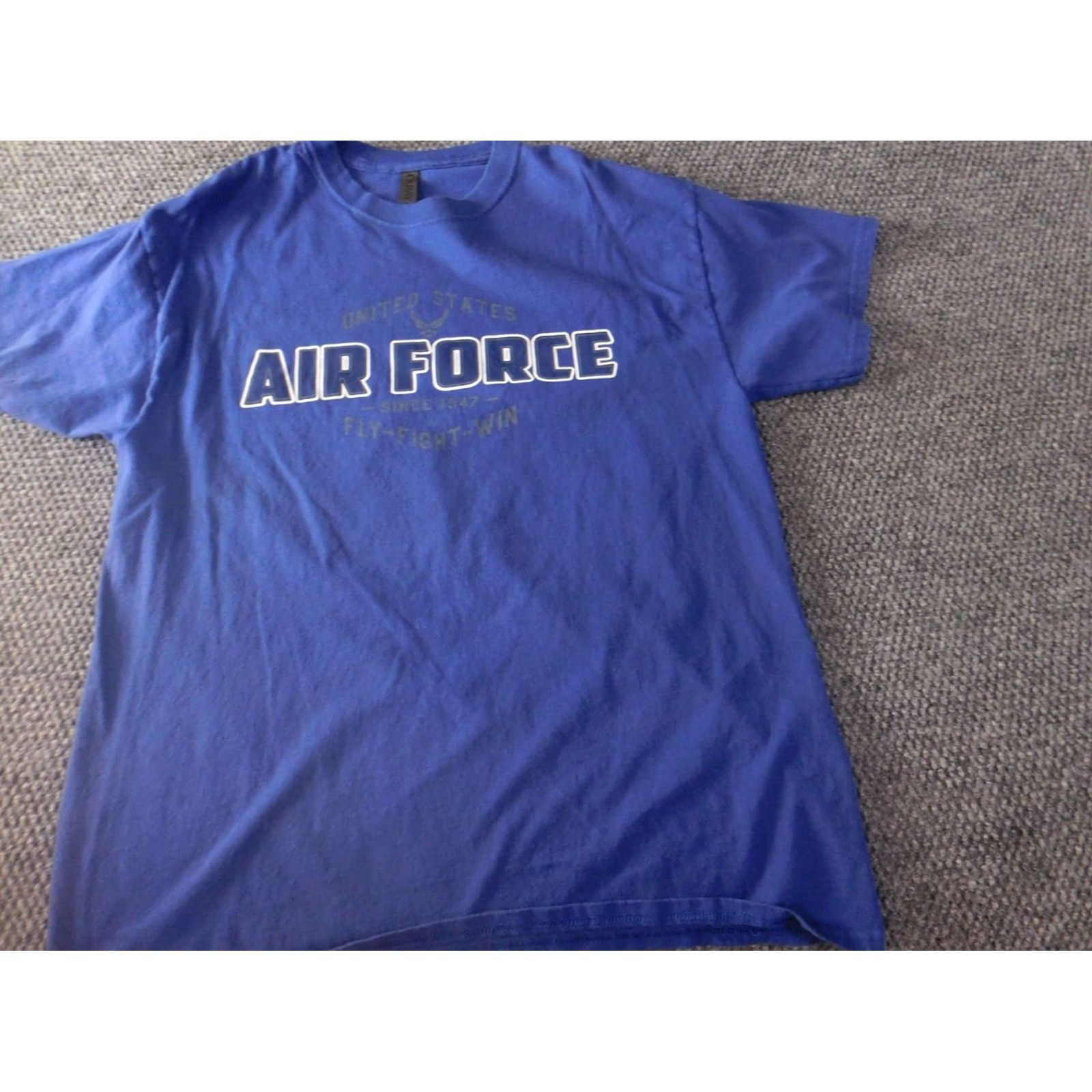 Vintage Ouray US Air Force Mens Shirt L Purple Crew Neck Short Sleeve Logo Classic Knit Linen T-Shirt Size US L / EU 52-54 / 3 - 3 Thumbnail