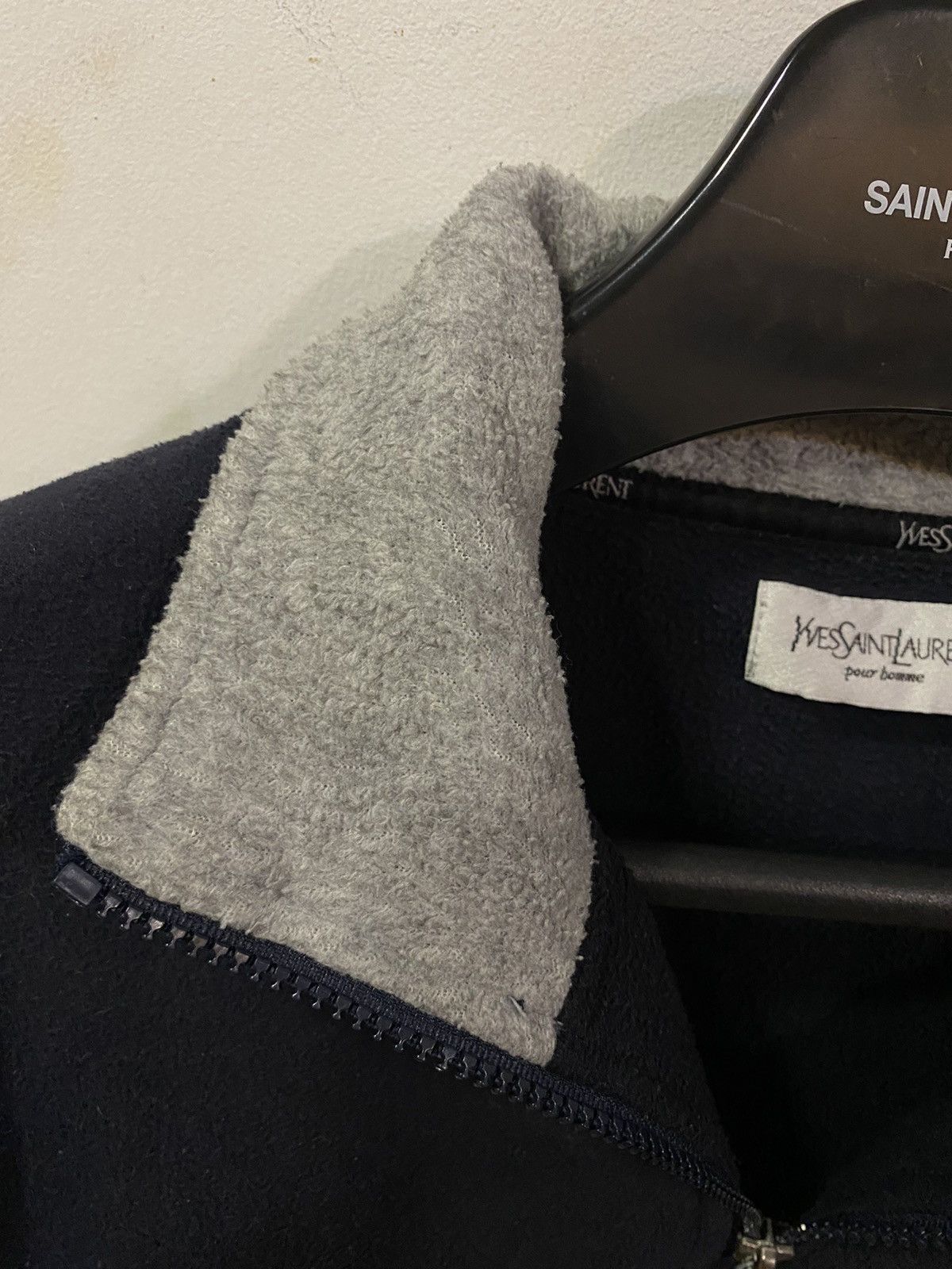 Yves Saint Laurent Fleece YSL Sweatshirt 1/4 Zip Big Logo YSL Sweater Polar Size US XL / EU 56 / 4 - 12 Thumbnail