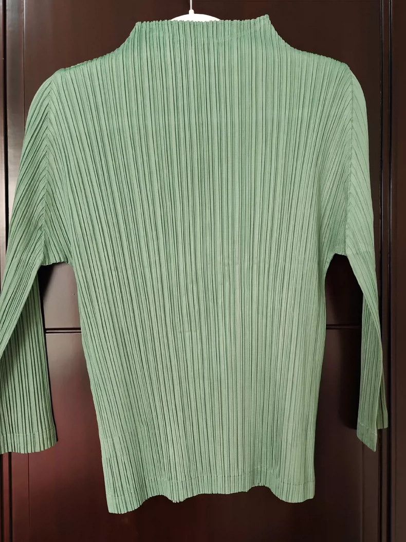 issey miyake size:3 Green long-sleeved top 2506-Nextarrow