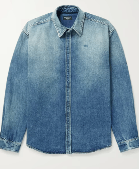 image of Balenciaga Denim Large Fit Shirt, Men's (Size Small)