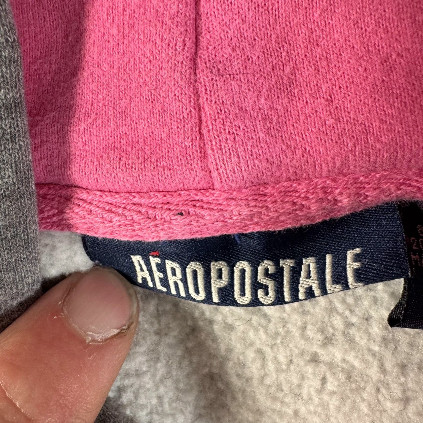 Aeropostale VINTAGE Aeropostale Hoodie Women's L Pullover Sleeves Long Sherpa Lined Gray Crew Neck Pockets Graphic Print 87 Skater Retro Sporty Mall Skater Size L / US 10 / IT 46 - 5 Thumbnail