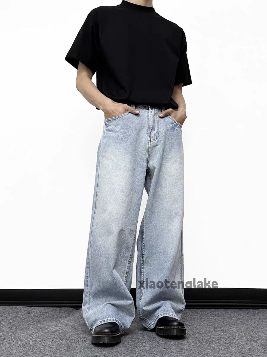 Jean Unisex washed retro faded cleanfit yuppie baggy jeans Size US 32 / EU 48 - 3 Thumbnail