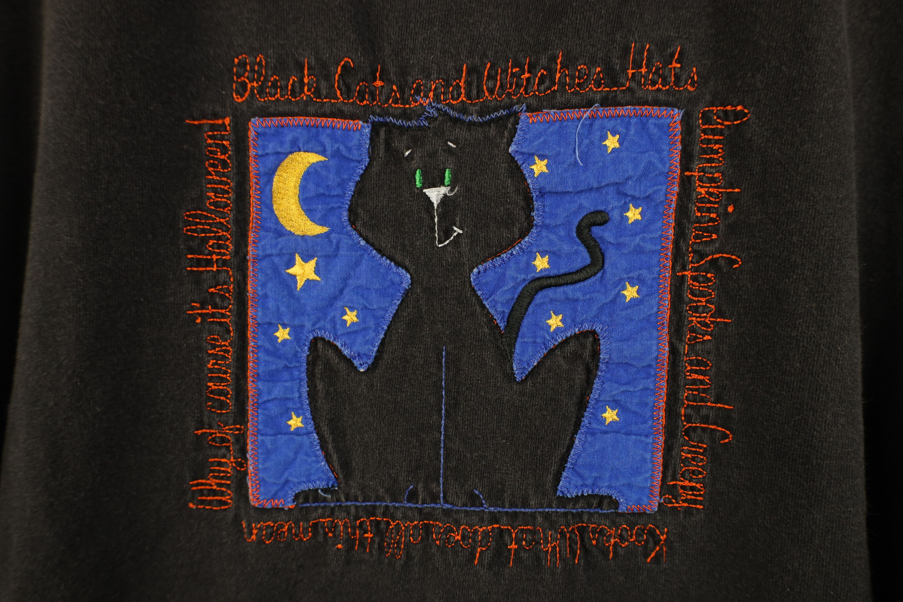 Vintage Vintage 90s Halloween Cat Witches Pumpkins T-Shirt Size XL / US 12-14 / IT 48-50 - 4 Thumbnail