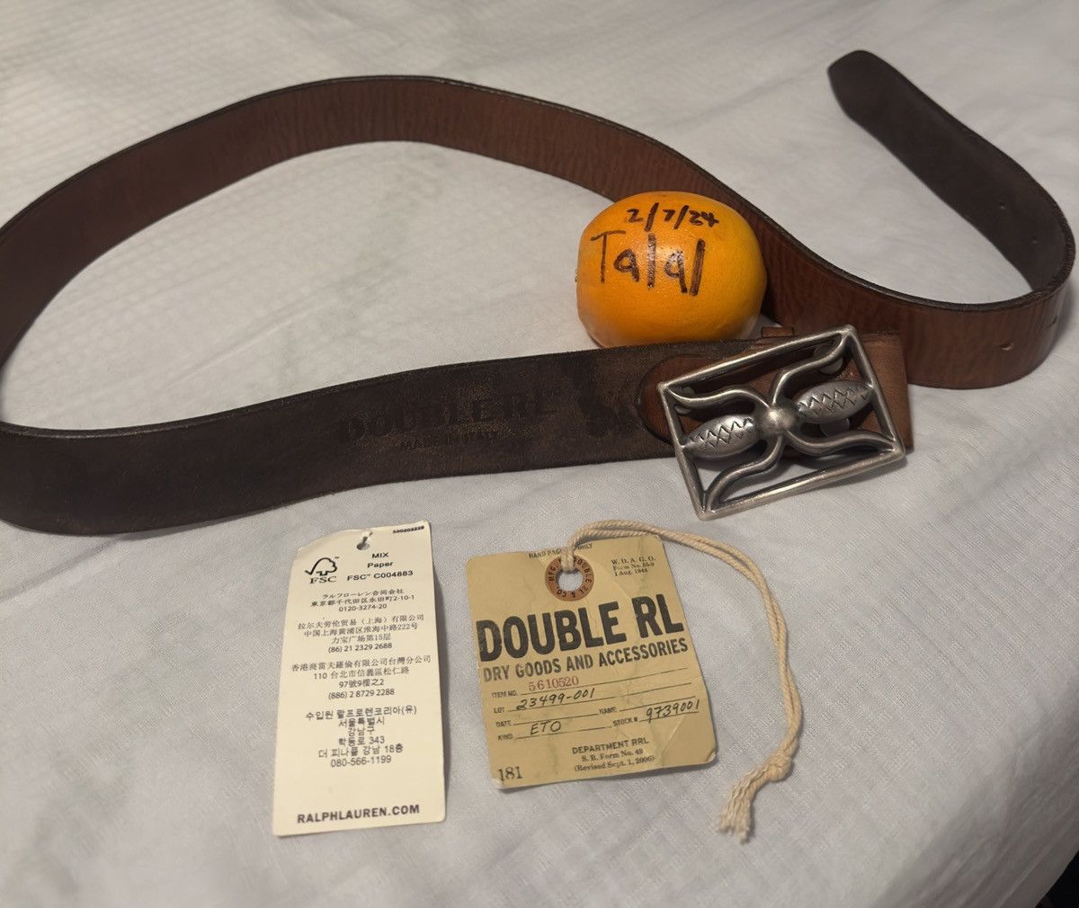 RRL Indian Leather Hawkins Belt 32サイズ RRL Hawkins Leather Belt Vintage Brown | Cultizm