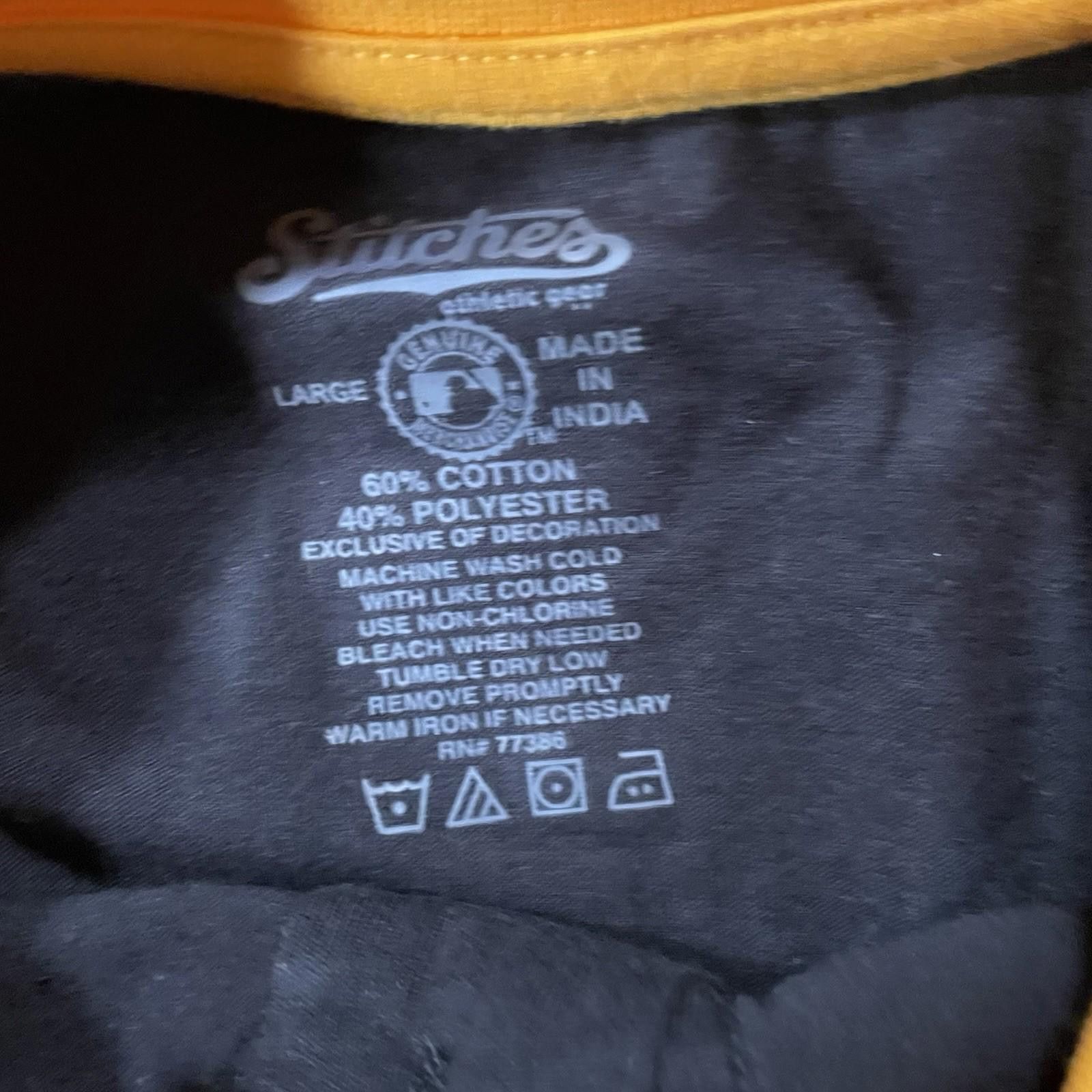 Other Stitches MLB PITTSBURGH PIRATES Long Sleeve Black Shirt L Size ONE SIZE - 5 Thumbnail