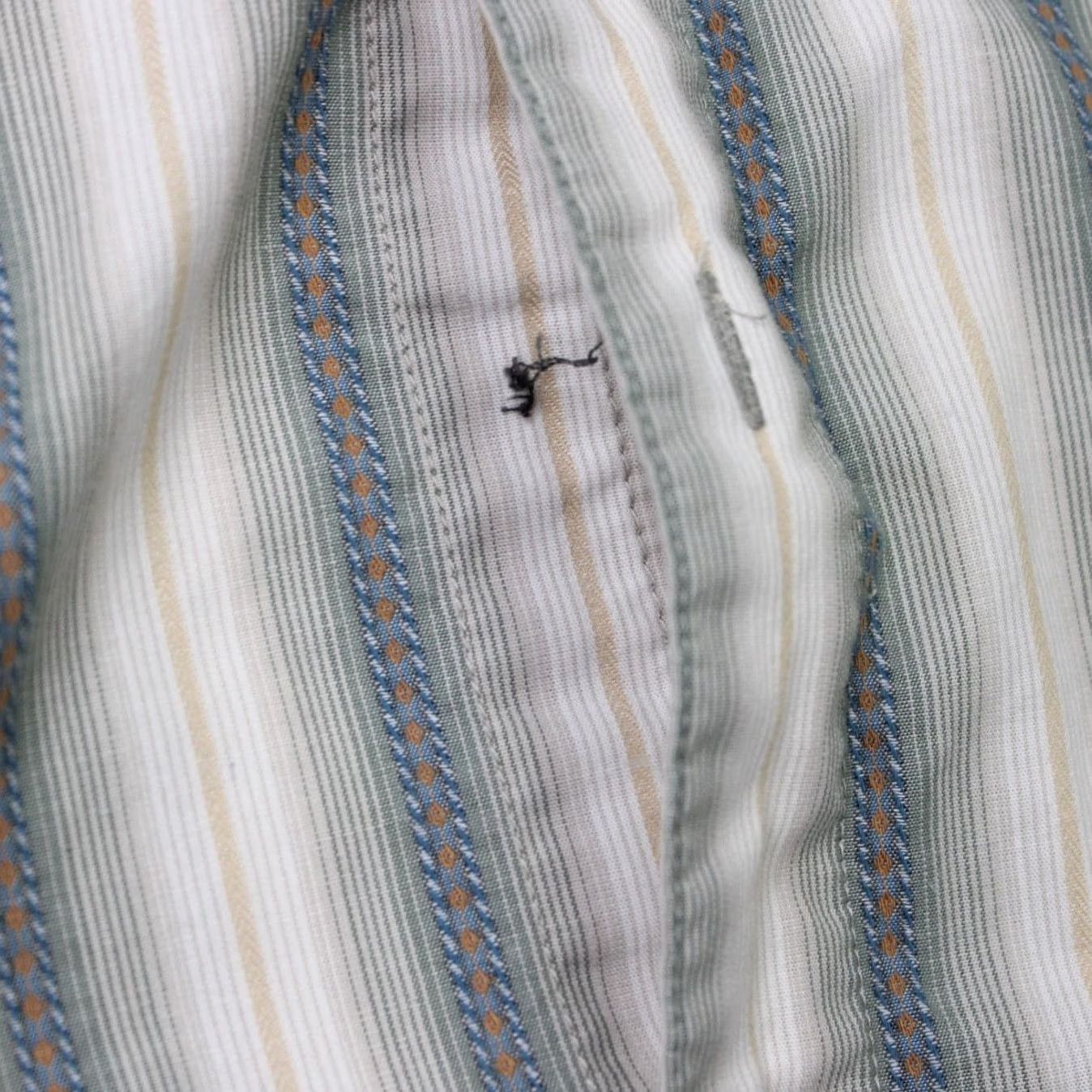 Vintage Kuhl Bohemian Shirt Mens XL Striped 100% Cotton Short Sleeve Beige/Blue Button-Up Cap/Collar Spread Casual Workwear Travel Size US XL / EU 56 / 4 - 7 Thumbnail