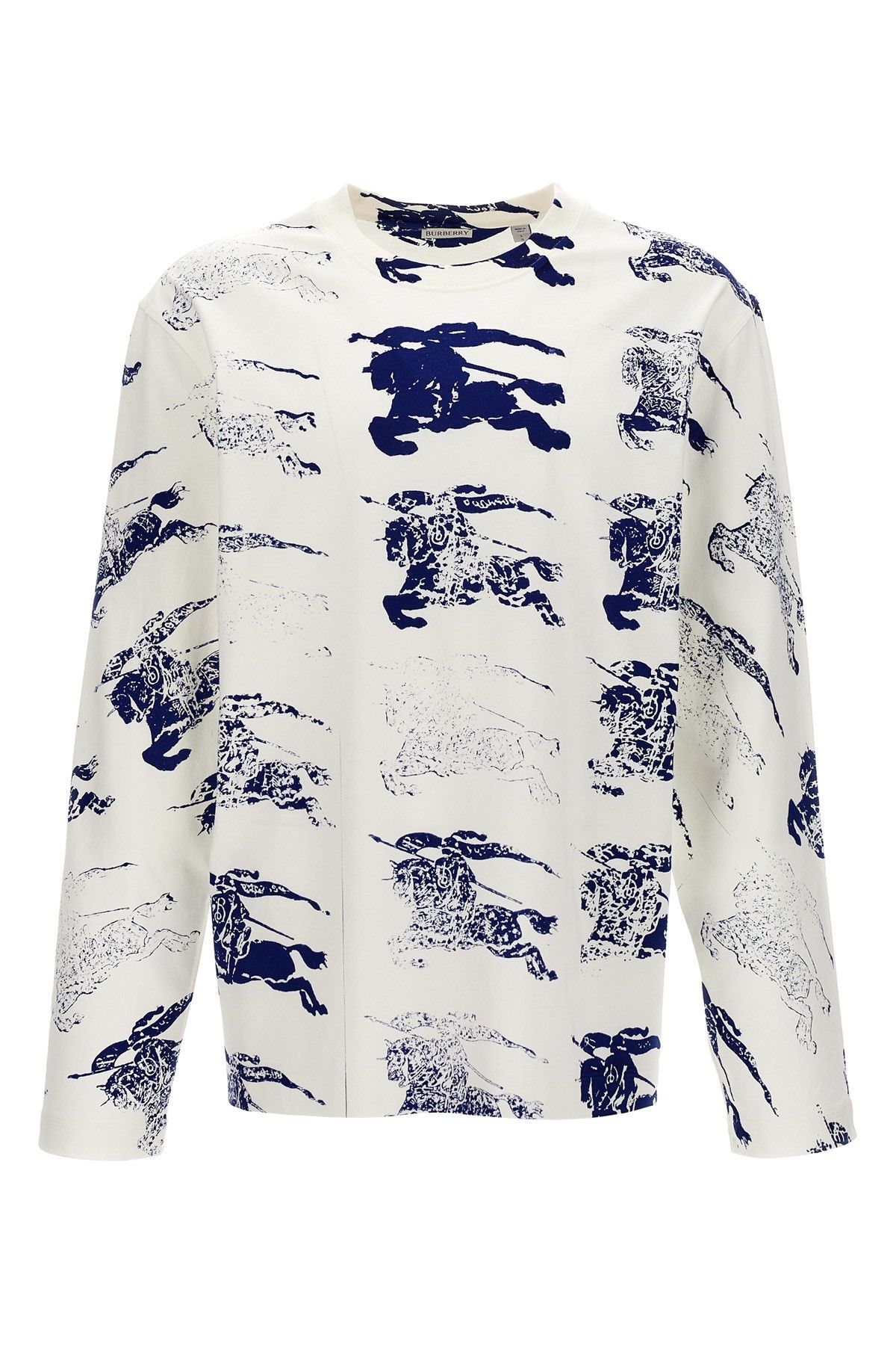 image of Burberry 'ekd' Print T-Shirt in White, Men's (Size Medium)