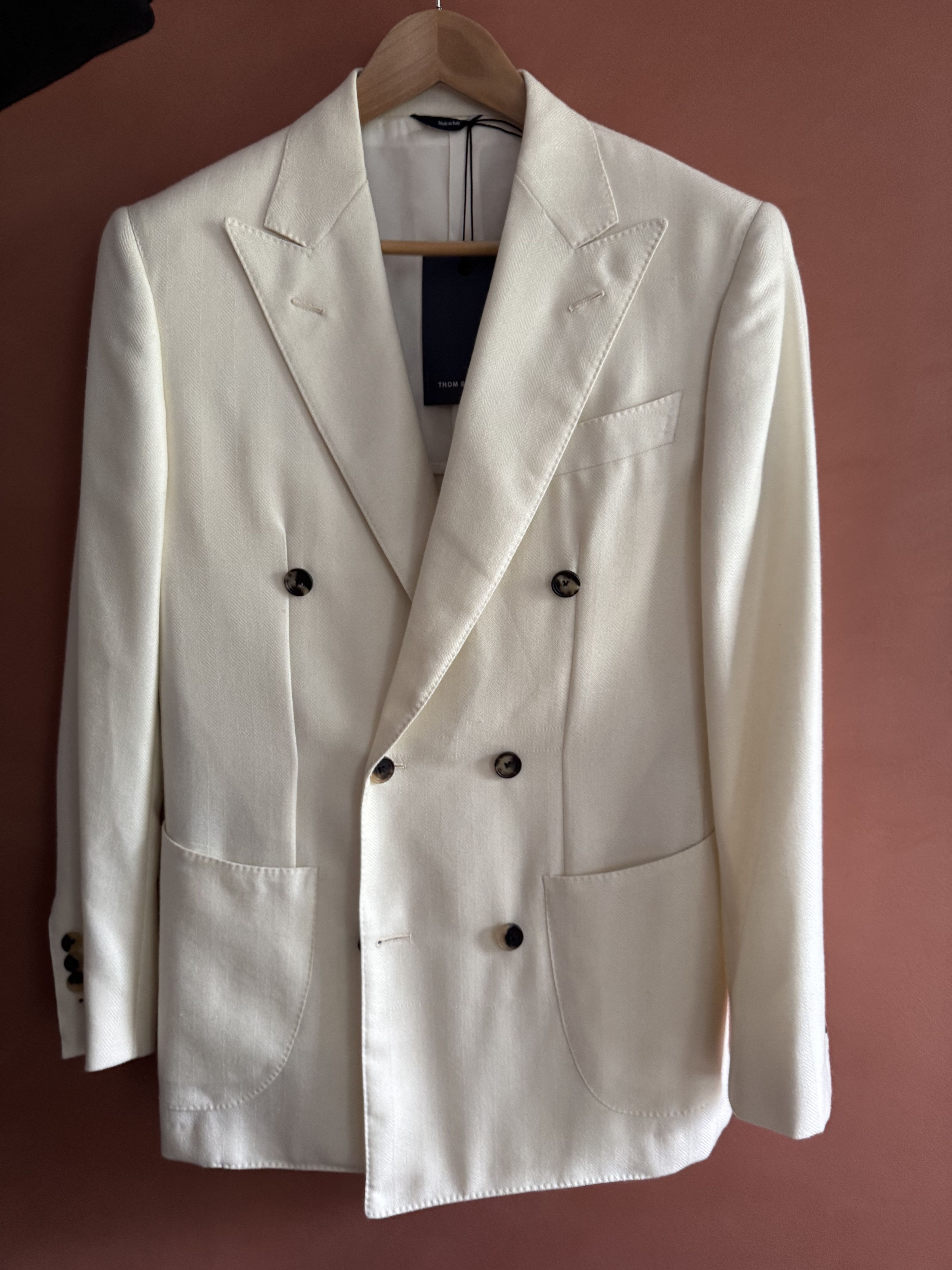 Thom Sweeney NEW Thom Sweeney Cashmere Silk Double Breasted Jacket Size 36R - 3 Thumbnail