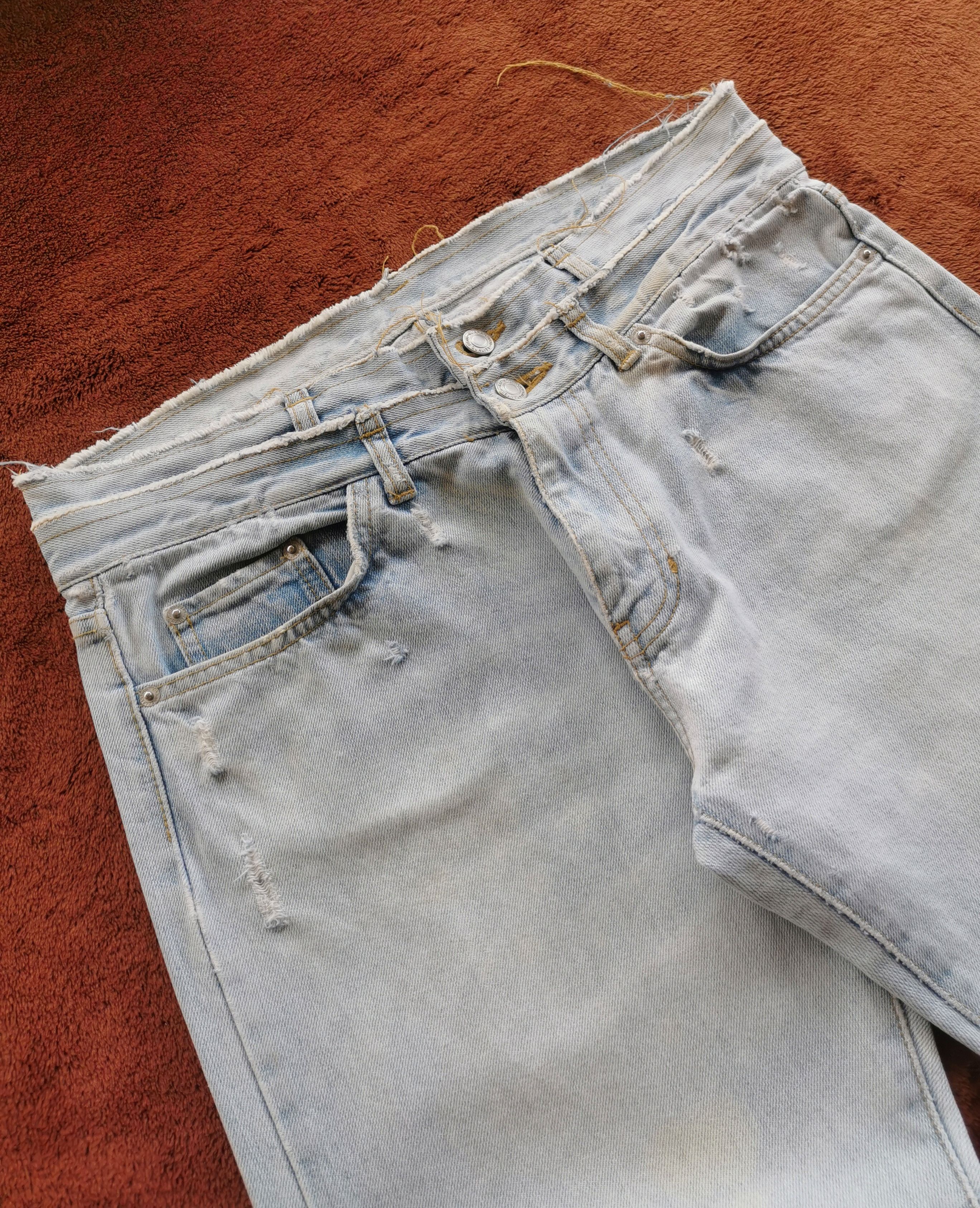 If Six Was Nine Double Waist Distressed Denim Jeans Size US 33 - 5 Thumbnail