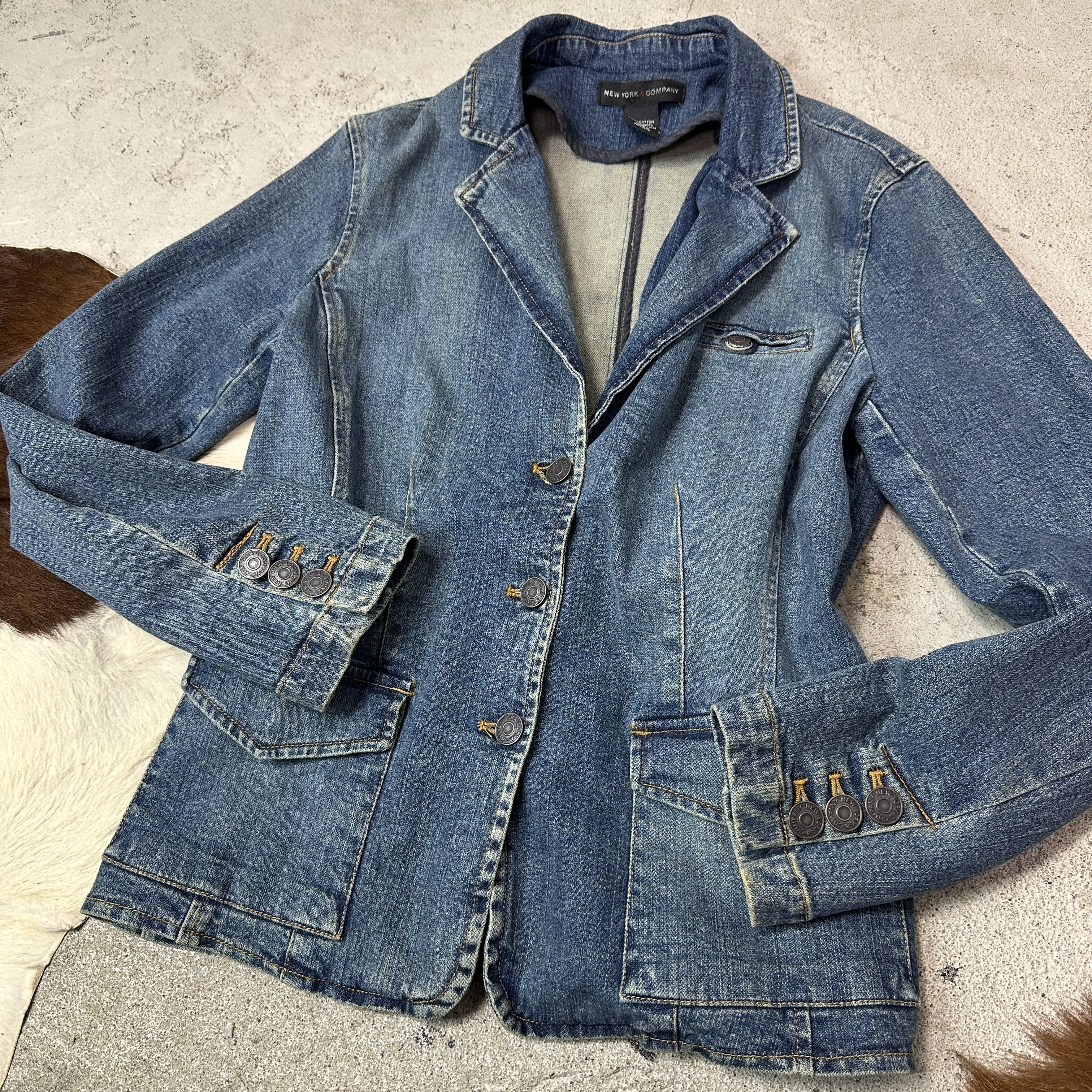 Vintage Vintage Denim Buttons Up Fitted Jeans Jacket Y2K Size M / US 6-8 / IT 42-44 - 4 Thumbnail