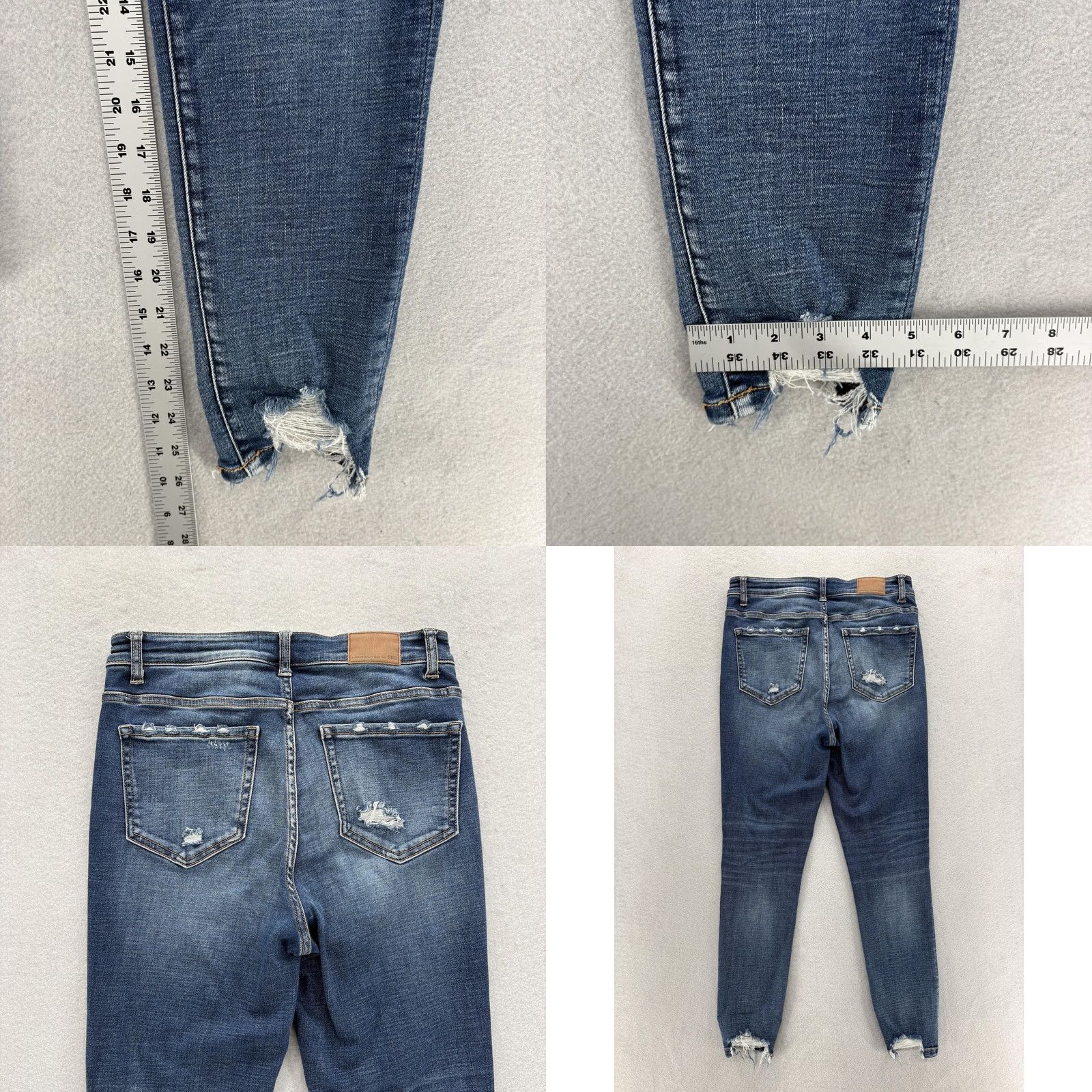 Vintage Buckle Parker High Rise Ankle Skinny Jeans Womens 27 Blue Distressed Raw Hem Distressed Pockets Stretch Jeans Womens 27 Blue Size 27" / US 4 / IT 40 - 8 Thumbnail