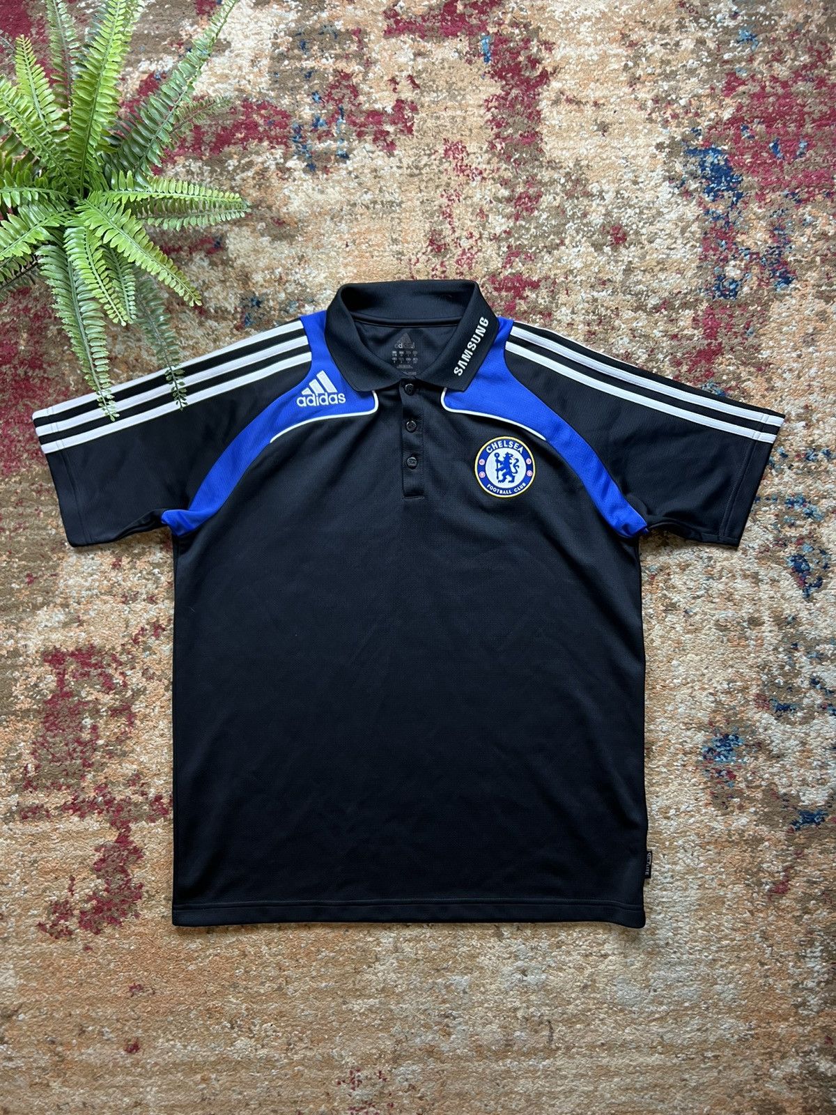 Adidas × Chelsea Soccer × Vintage 🦁 ADIDAS CHELSEA RETRO FOOTBALL SAMSUNG T-SHIRT Y2K Size US M / EU 48-50 / 2 - 1 Thumbnail