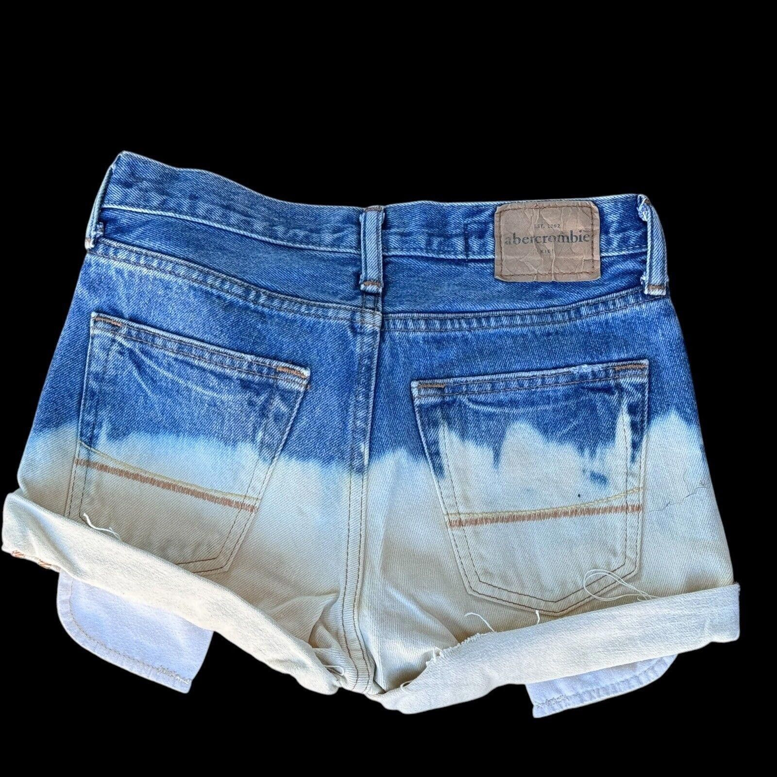 Designer Vtg Abercrombie Kids Sz 12 Dip Dyed Cut Off Button Shorts Size US 26 / EU 42 - 4 Thumbnail