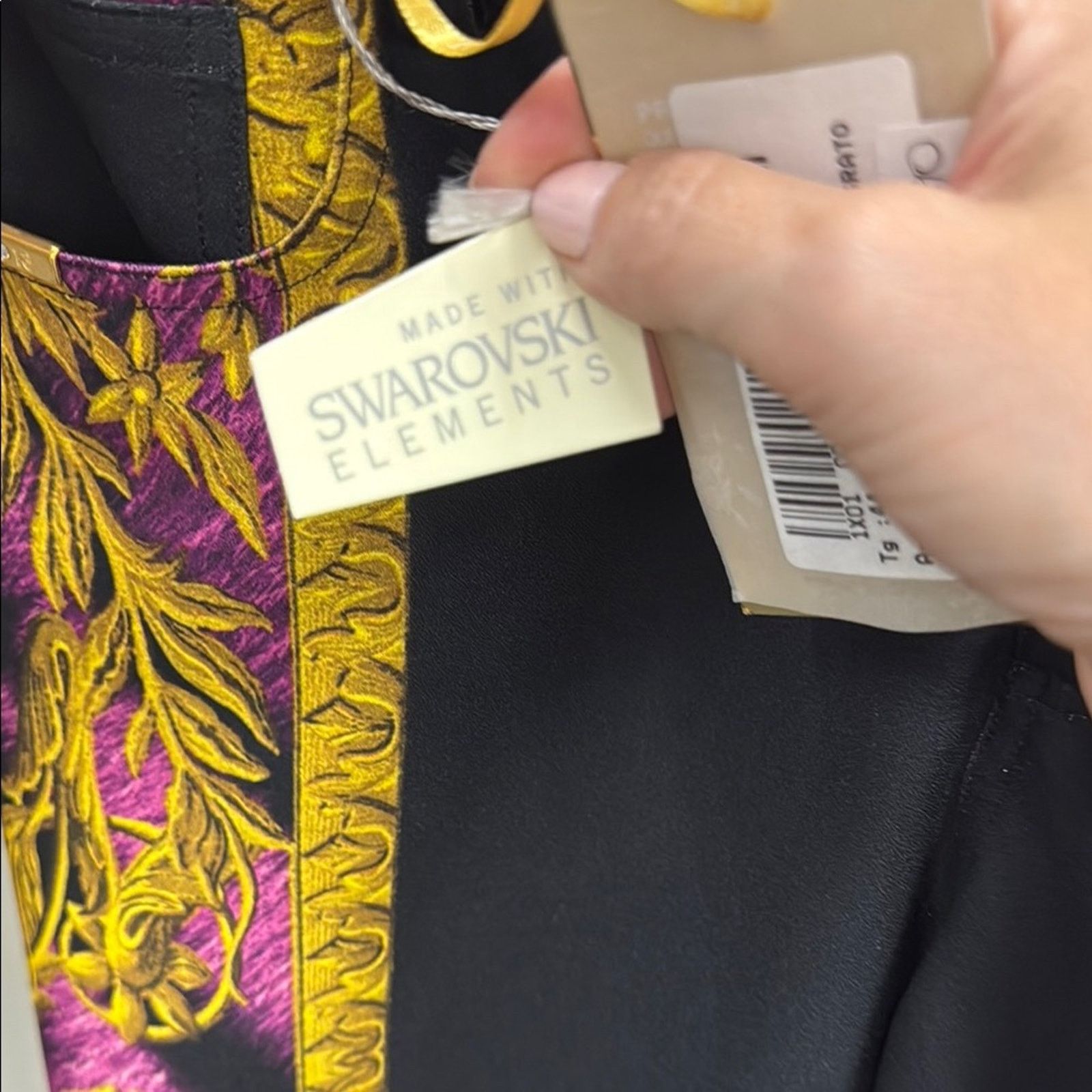 Other NWT EAN 13 Black Pants with Gold and Pink Baroque Design M Size 28" / US 6 / IT 42 - 5 Thumbnail