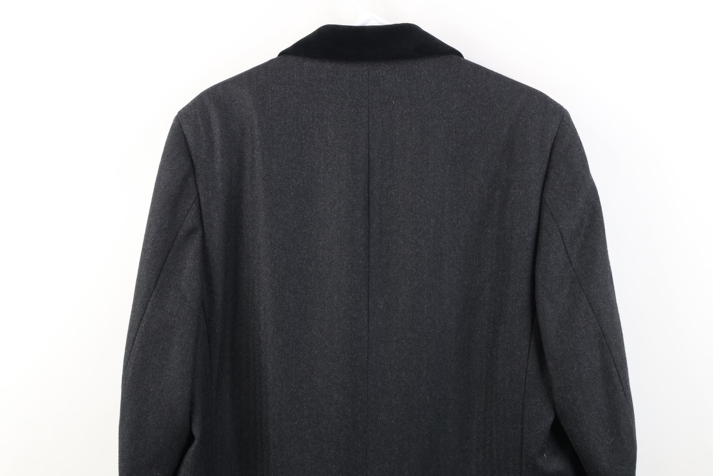 Vintage Vintage 70s Streetwear Wool Herringbone Overcoat Gray USA Size US XXL / EU 58 / 5 - 20 Thumbnail