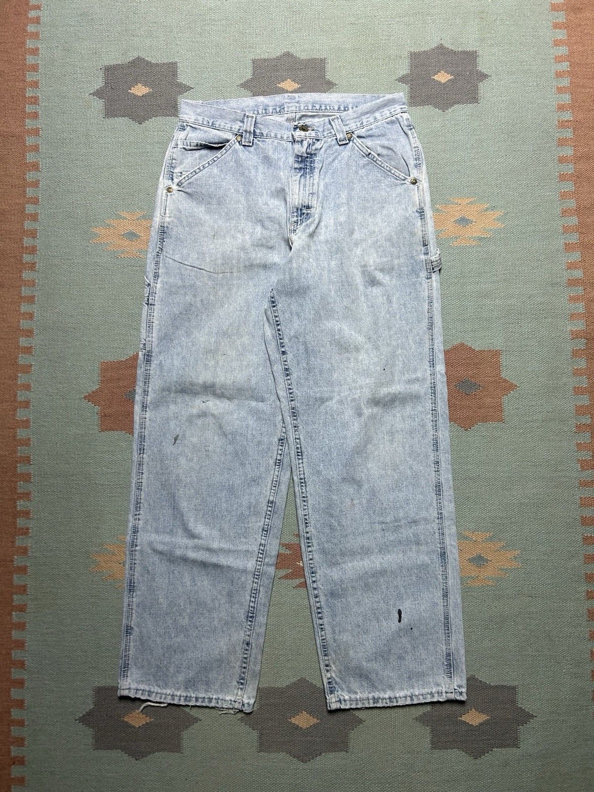 Vintage Vtg Lee can’t bust em carpenter jeans light wash baggy 32x31 Size US 32 / EU 48 - 6 Thumbnail