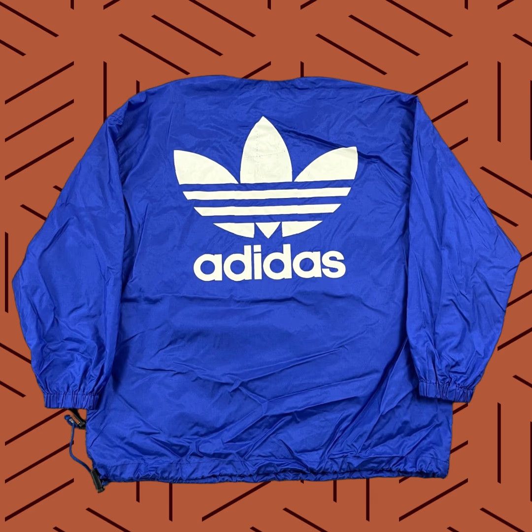 Adidas VINTAGE Adidas Descente Jacket Mens M/L Blue Windbreaker Pullover Trefoil Japan 90s VTG Stops Logo Crackling Back Graphic 90s Mens M-L Blue Size US M / EU 48-50 / 2 - 1 Thumbnail
