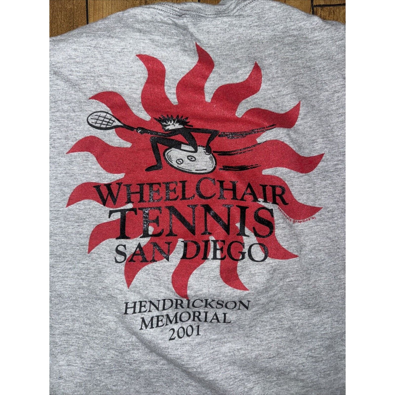 Band Tees × Hanes Wheelchair Tennis T-Shirt Heather Gray XL Hanes Beefy 22x27 Size US XL / EU 56 / 4 - 2 Thumbnail