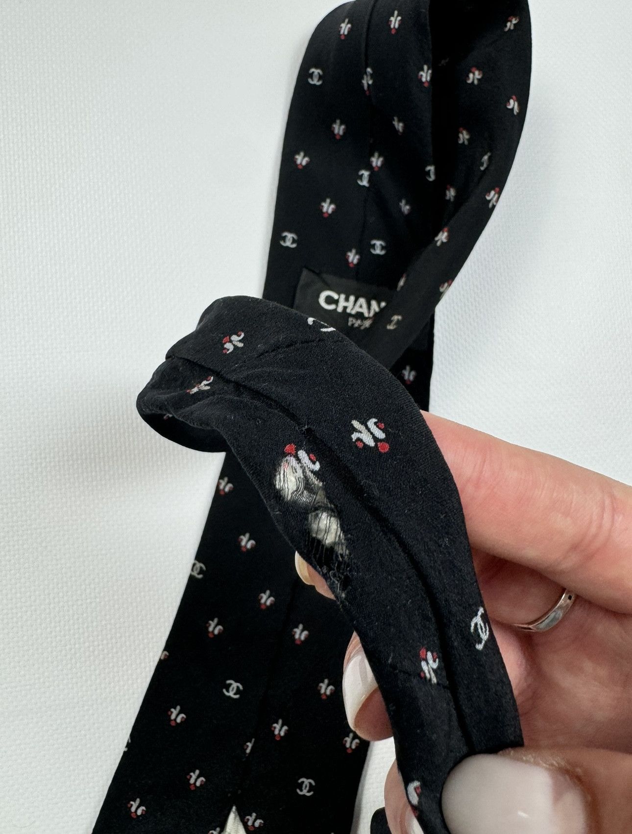 Chanel 90s Chanel Silk Tie Vintage Size ONE SIZE - 5 Thumbnail
