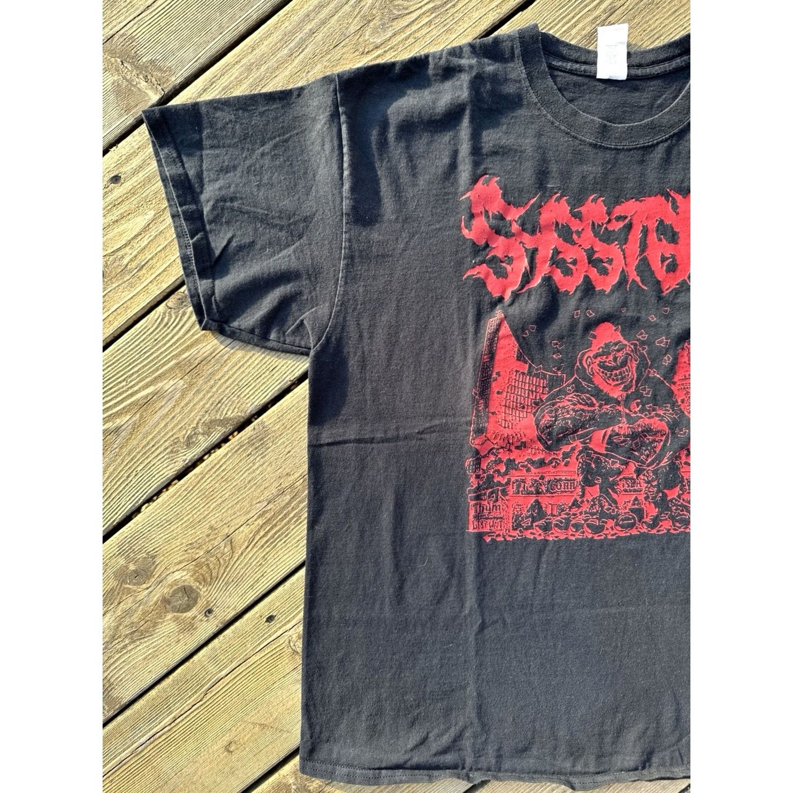 Gildan Sysstem Band T Shirt XL Black Death Metal Graphic Tee Heavy Music Merch Size US XL / EU 56 / 4 - 2 Thumbnail
