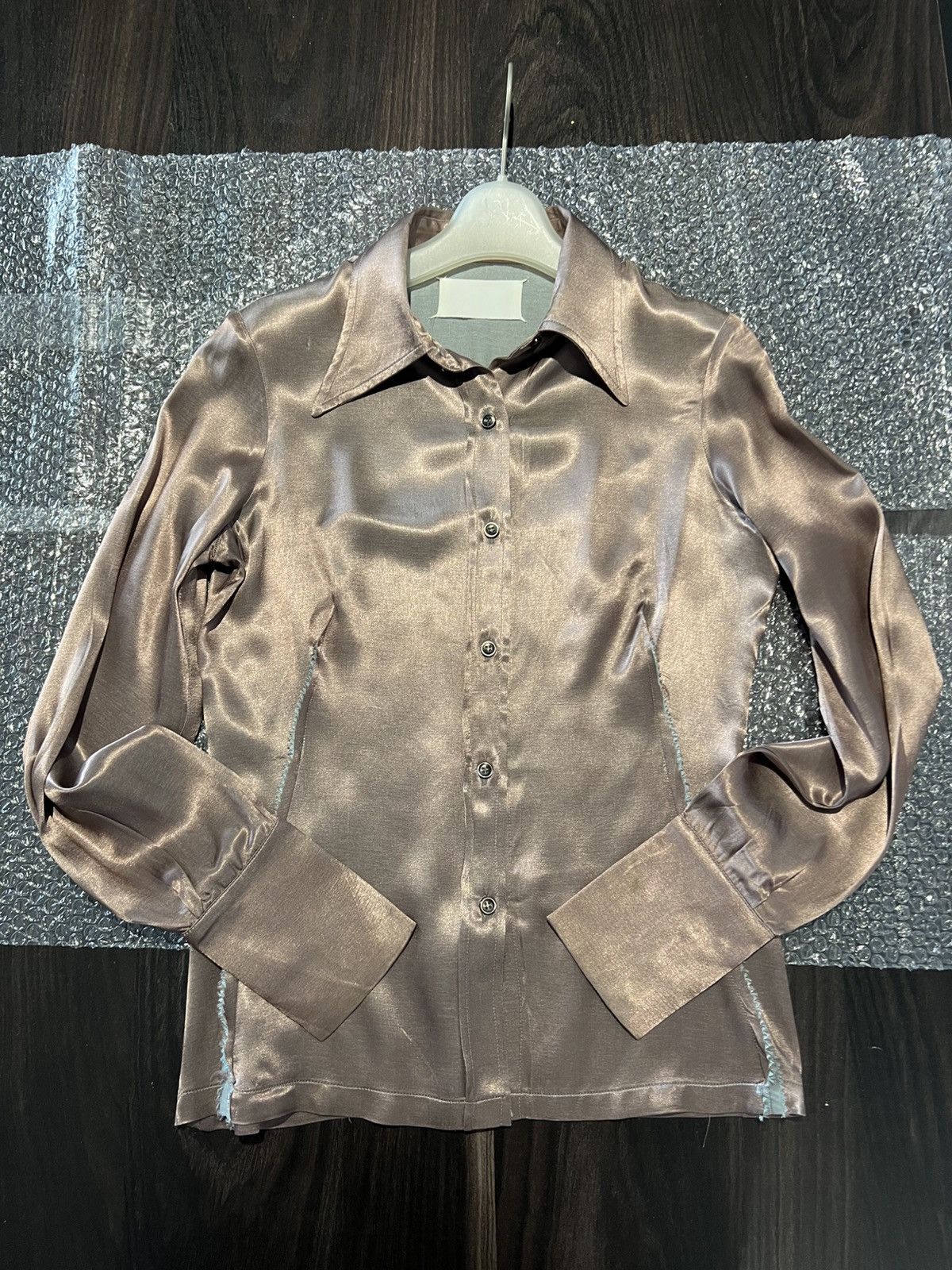 Maison Margiela Maison Martin Margiela 2005AW Artisanal Bronze Silk Shirt Size L / US 10 / IT 46 - 1 Thumbnail