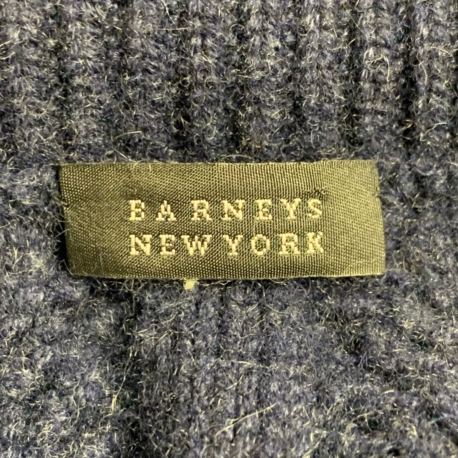 Barneys New York XL Navy Cable Knit Cashmere Shawl Collar Sweater Size US XL / EU 56 / 4 - 4 Thumbnail