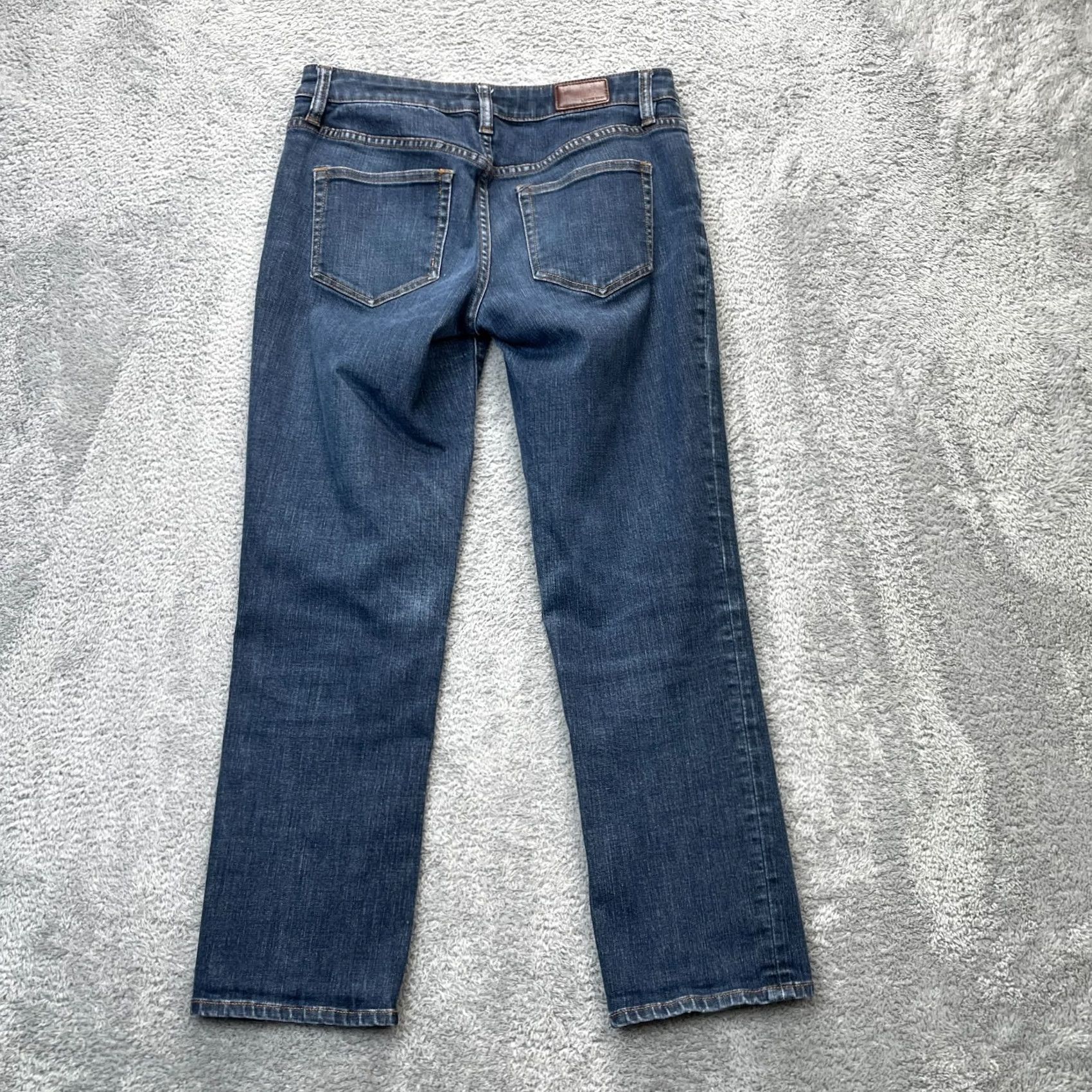 Lands' End Lands End Jeans Womens 4P Blue Straight Leg Mid Rise Logo Cotton Whiskered Denim Size 30" / US 8 / IT 44 - 2 Thumbnail